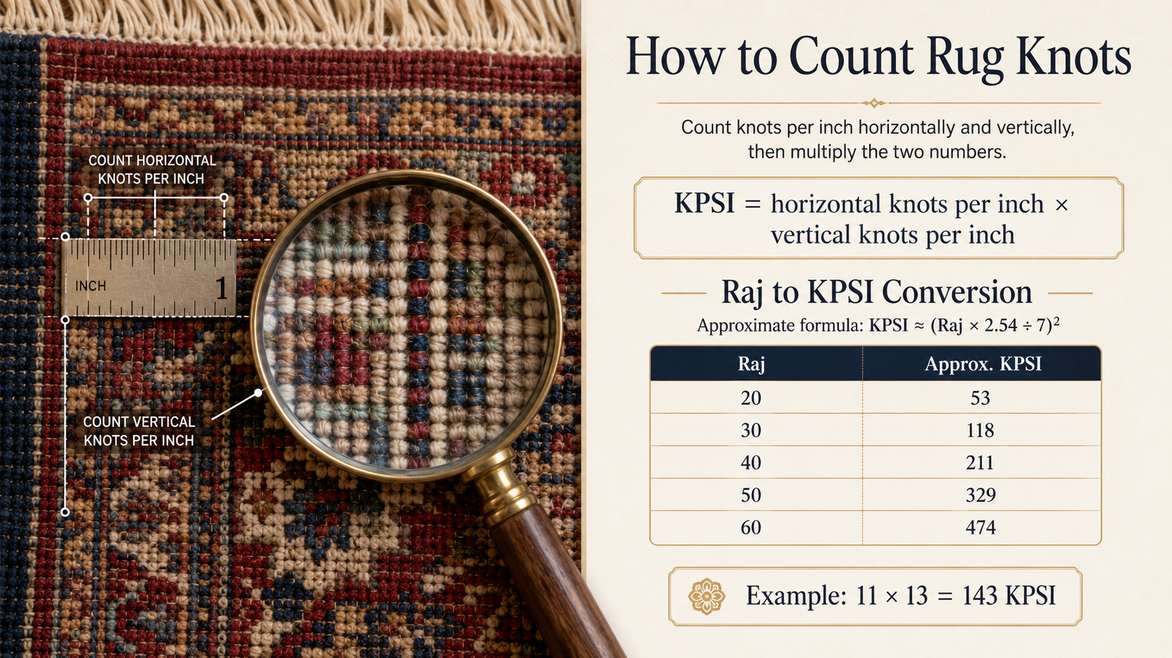 How to Count Rug Knots: A Guide to KPSI and Raj Measurements
