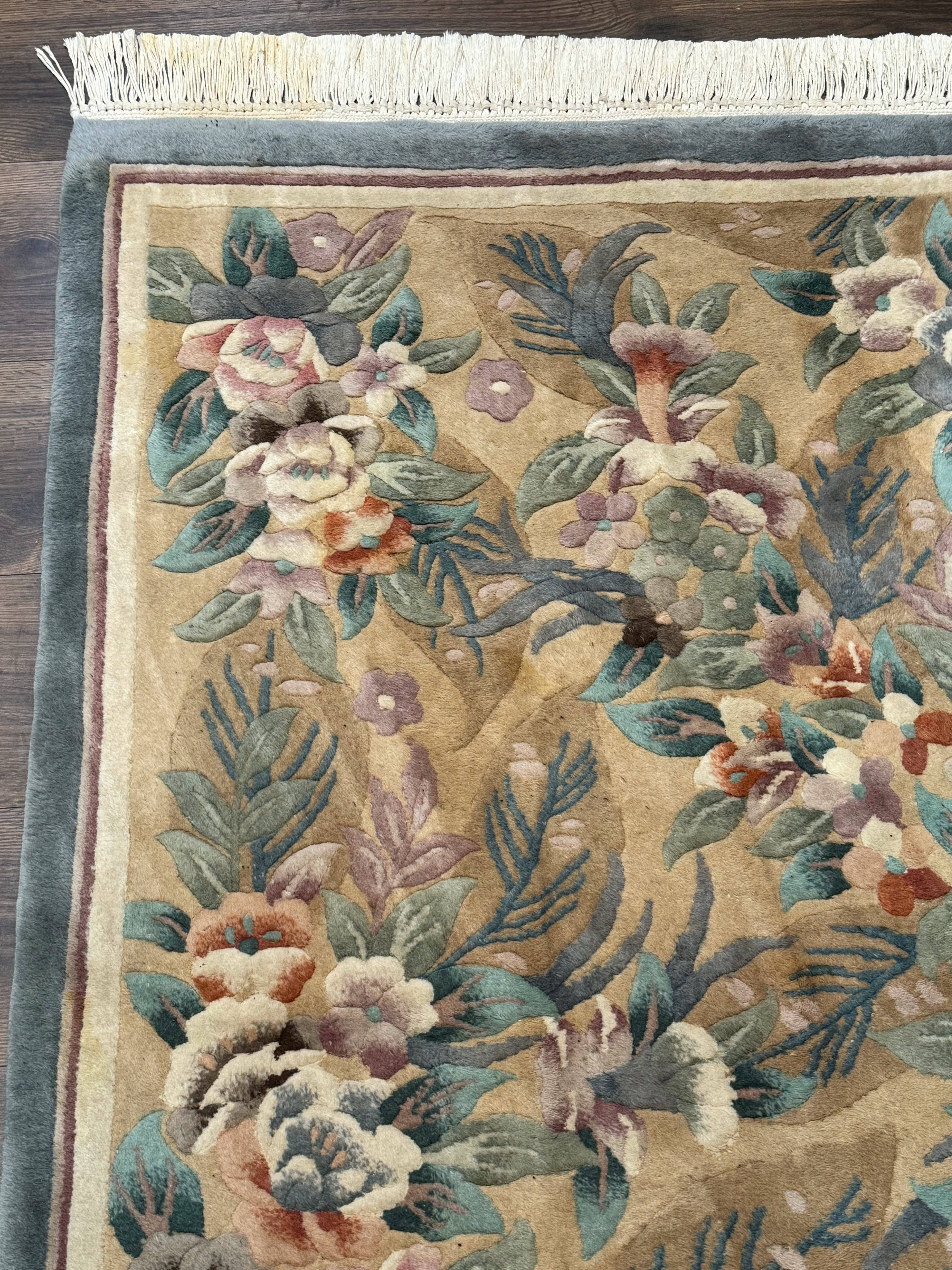 Chinese Wool Rug 4x6, Floral, 90 Line Rug, Pair B - Jewel Rugs