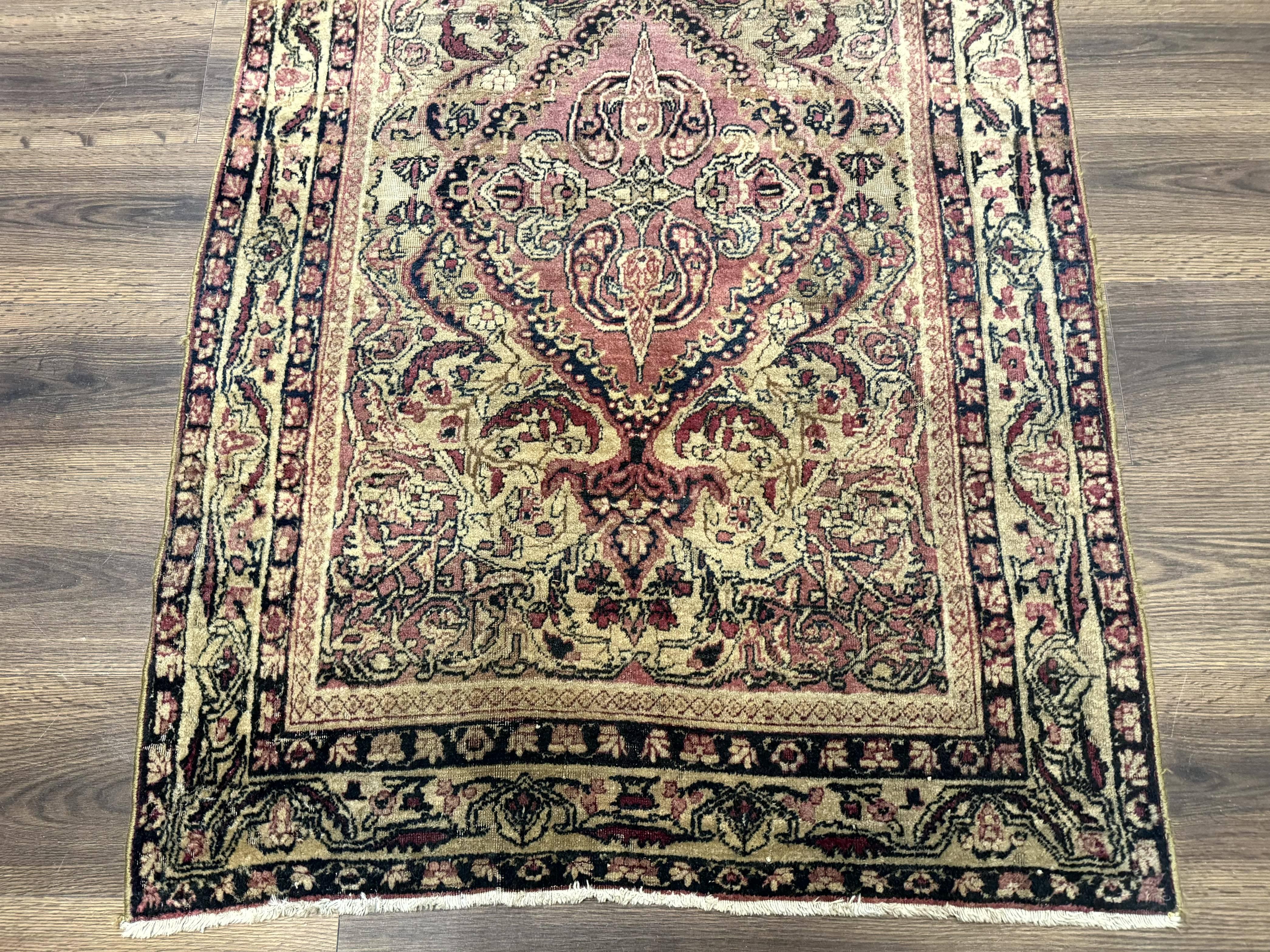 Antique Persian Lavar Rug 3x5, Persian Kerman Rug, Traditional Persian Carpet - Jewel Rugs