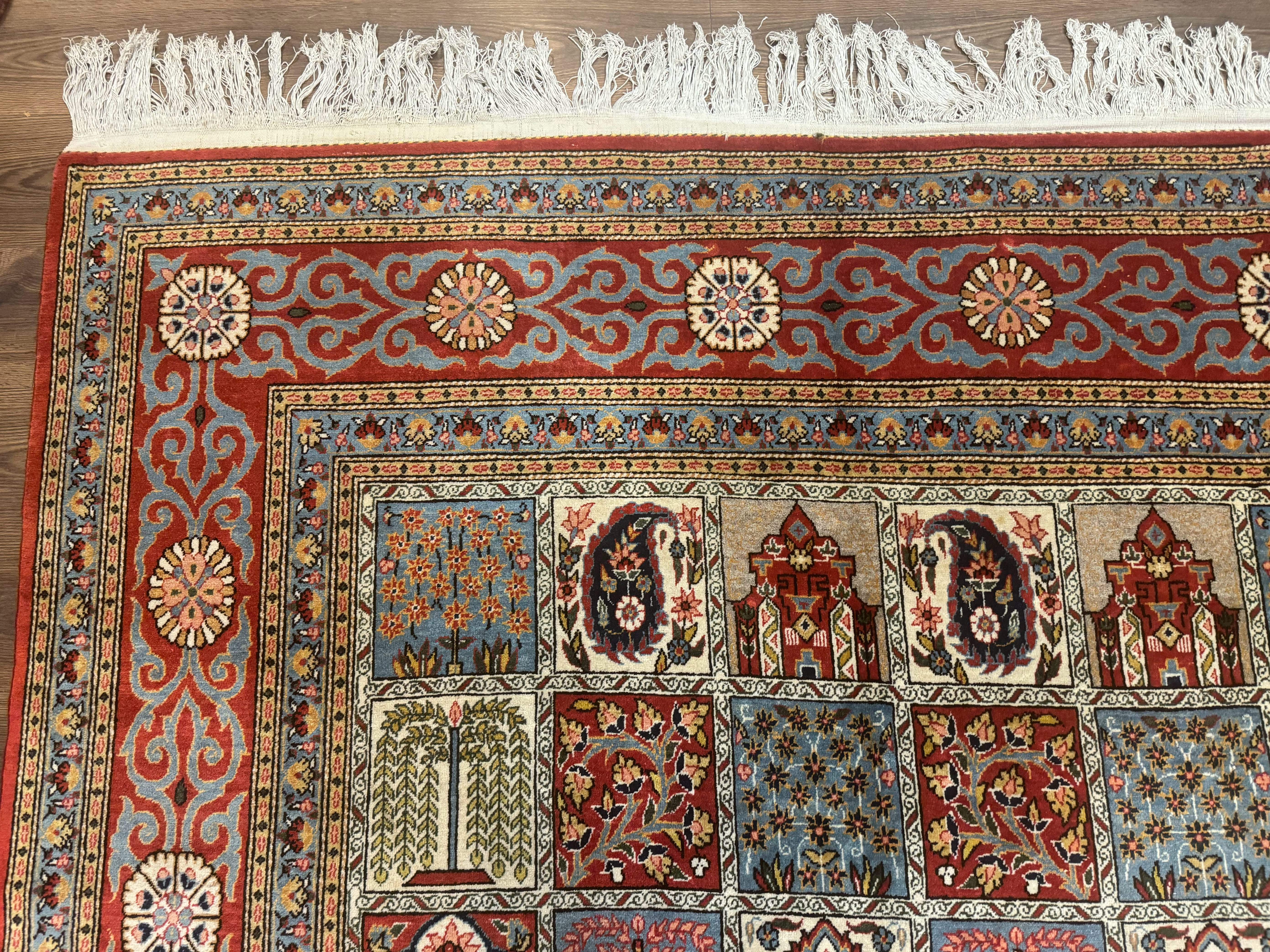 Persian Qum Rug 10x14 – Multicolor Panel, Finely Hand Knotted - Jewel Rugs