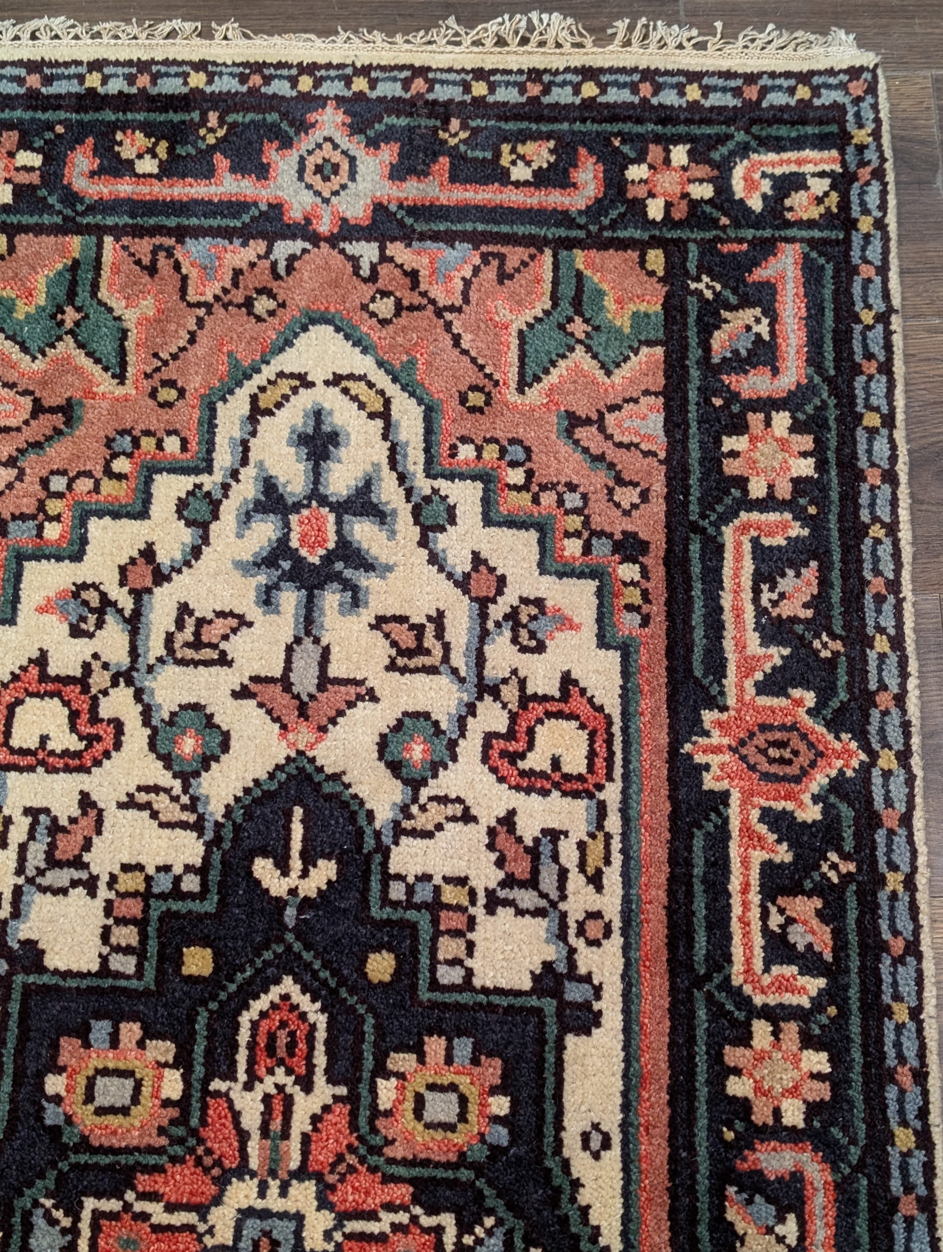 Indo Persian Heriz Serapi Runner 2.7 x 16, Vintage Wool Runner - Jewel Rugs