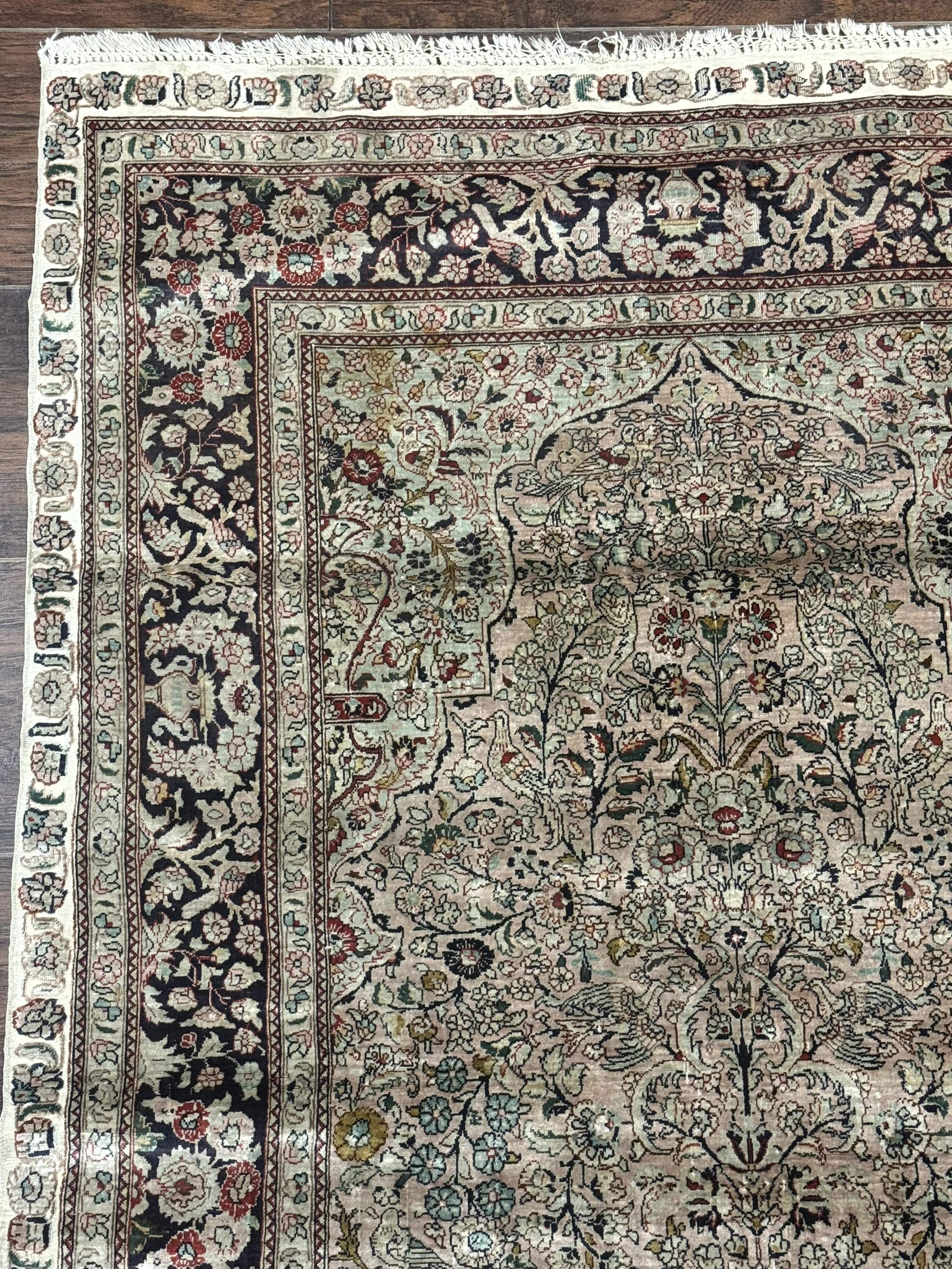 Sino Persian Silk Tree of Life Rug 3x5, Very Fine 550 KPSI, Taupe - Jewel Rugs