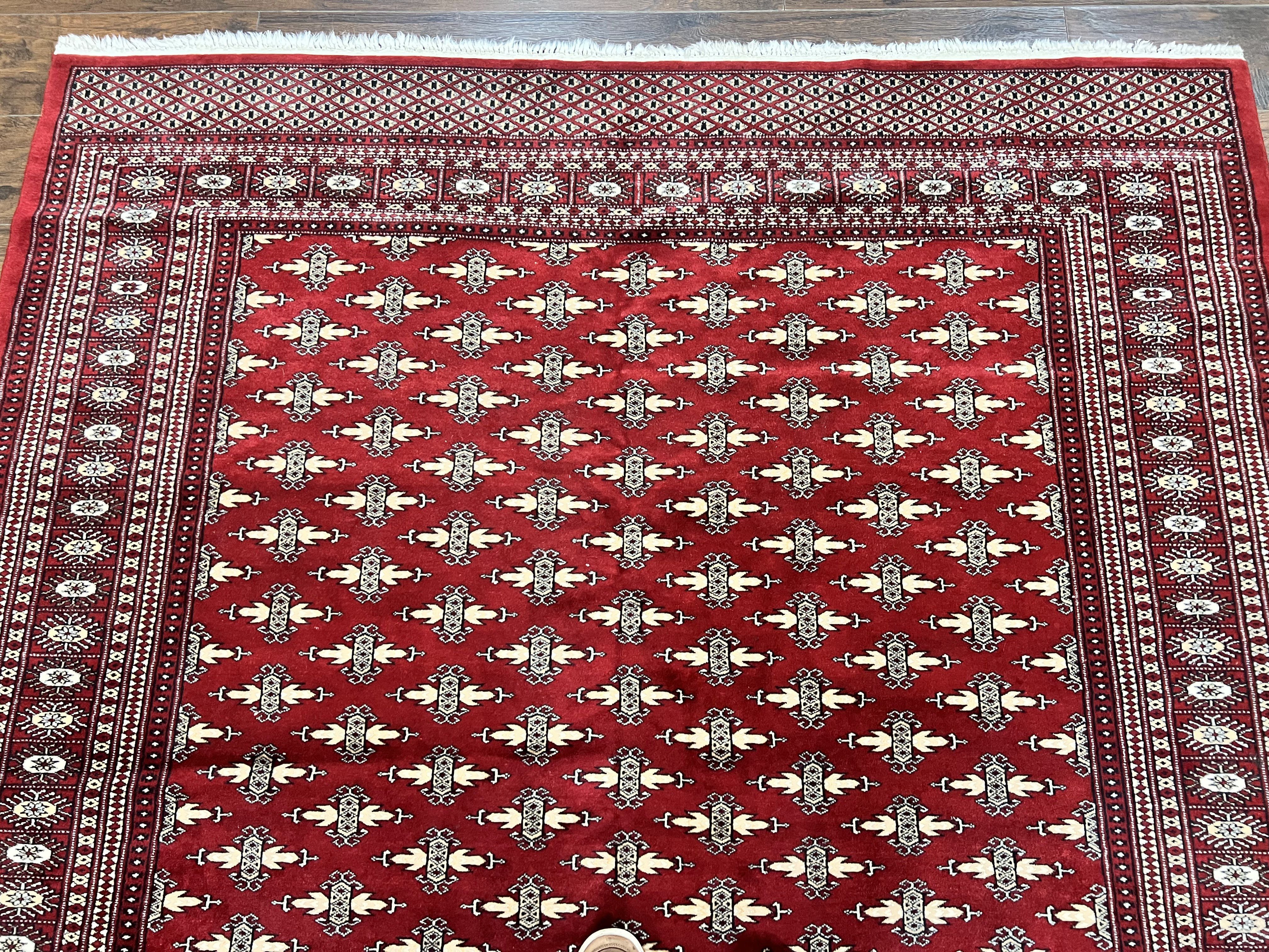 Pakistani Turkoman Bokhara Rug 6x9, Fine Wool Vintage Hand Knotted Handmade Yamud Oriental Carpet 6 x 9, Red Turkoman Rug, Tribal Rug - Jewel Rugs