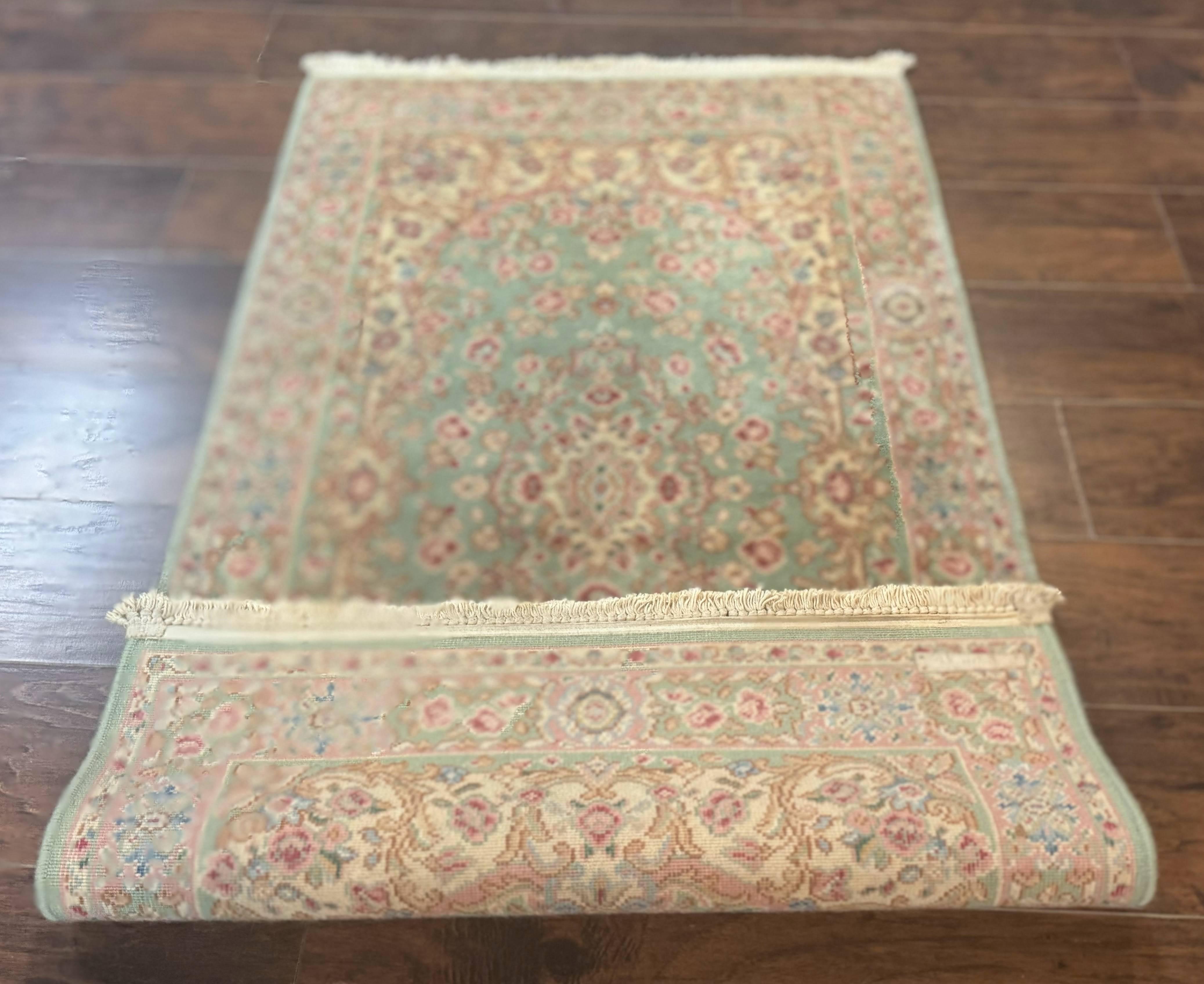 Karastan Rug 3x5 Green Medallion Kirman #712, Original 700 Series, Vintage Discontinued Karastan Area Rug - Jewel Rugs