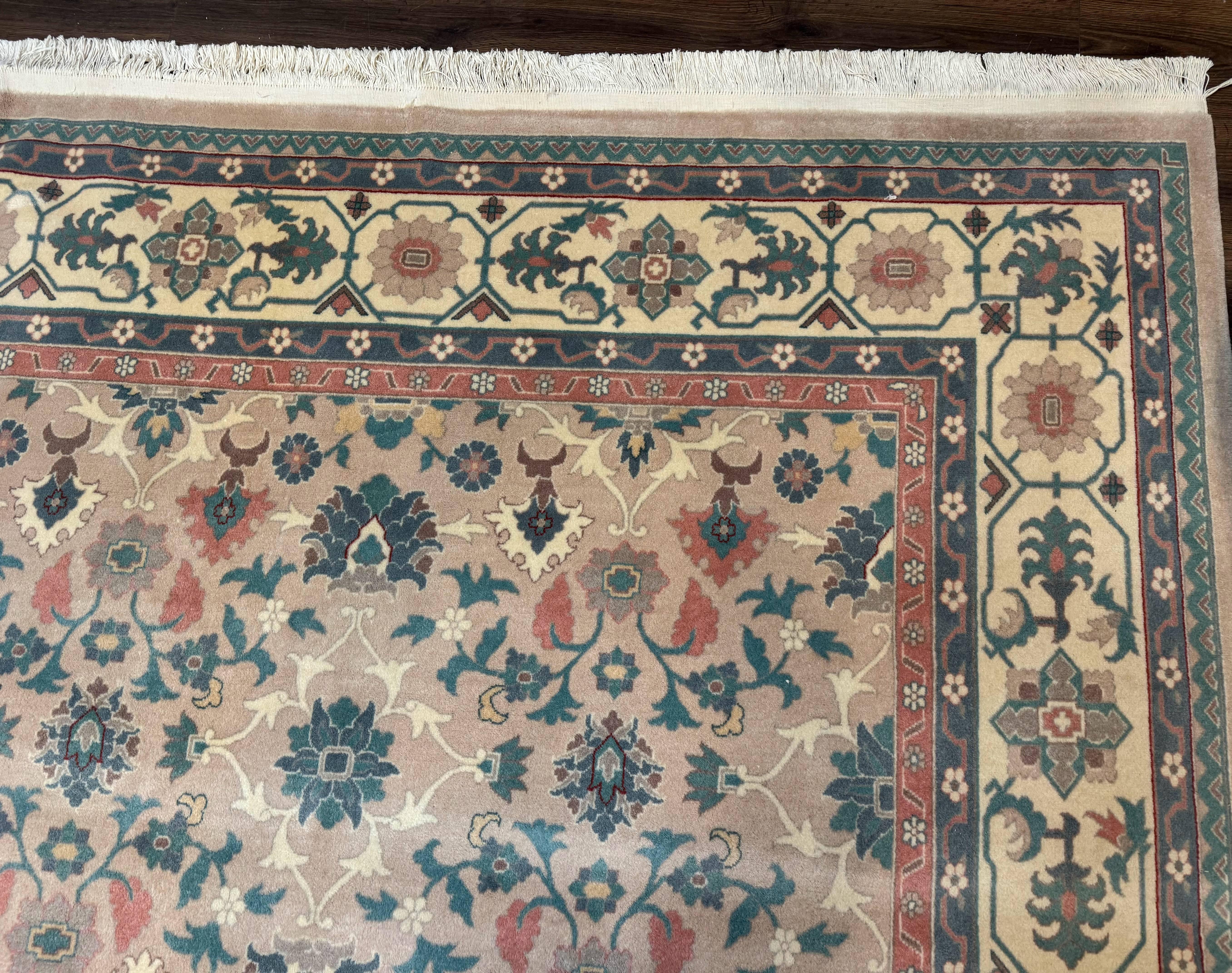 Palace Size Wool Rug 10x18, Sino Persian Kerman Rug, Oversized Hand Knotted Carpet, Light Taupe, Allover Pattern - Jewel Rugs