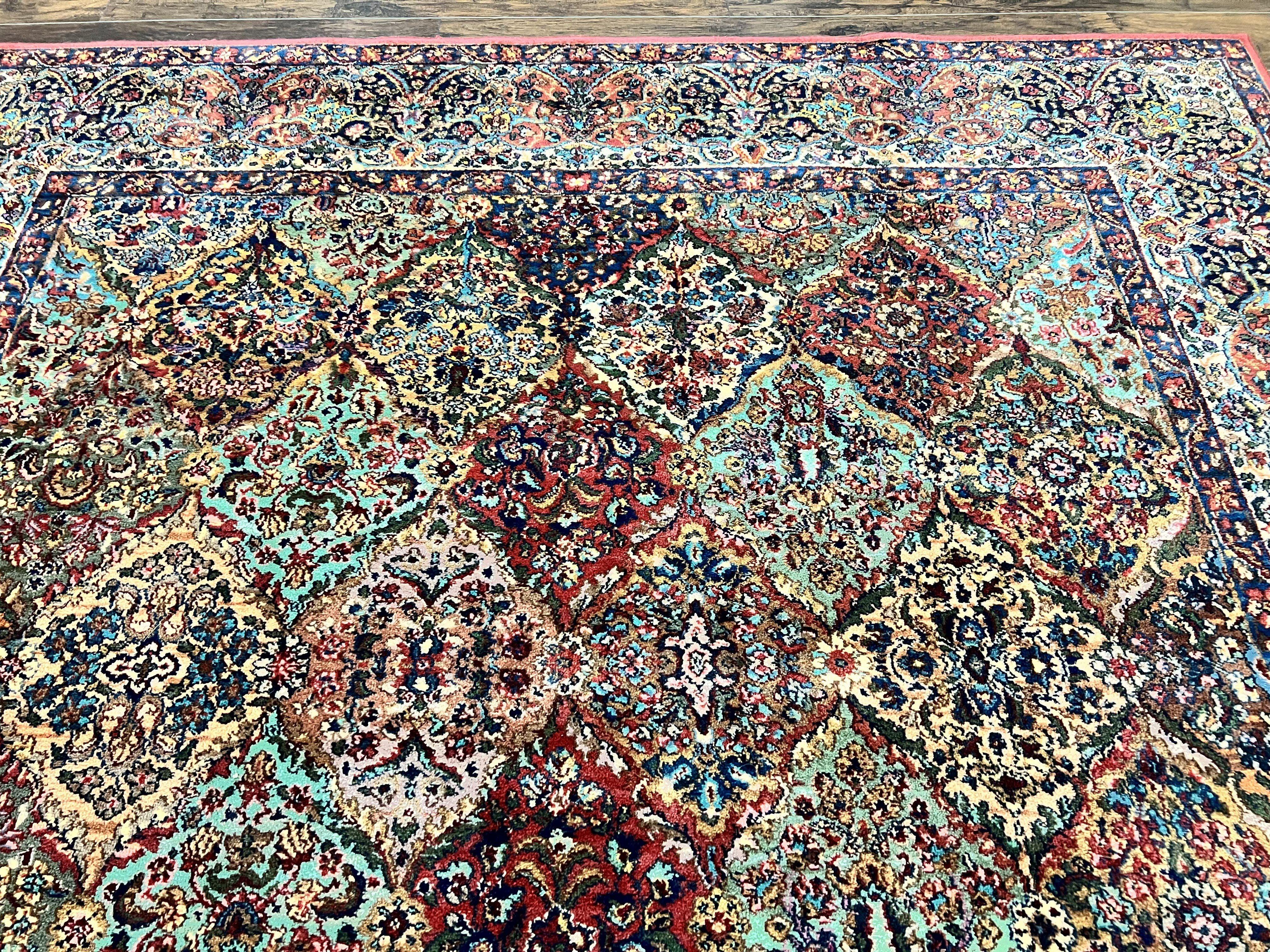 Karastan Multicolor Panel Kirman Rug #717, Square Wool Karastan Rug 9x9 ft, Wool Karastan Carpet, Original 700 Series, Rare Size 9 x 9 - Jewel Rugs