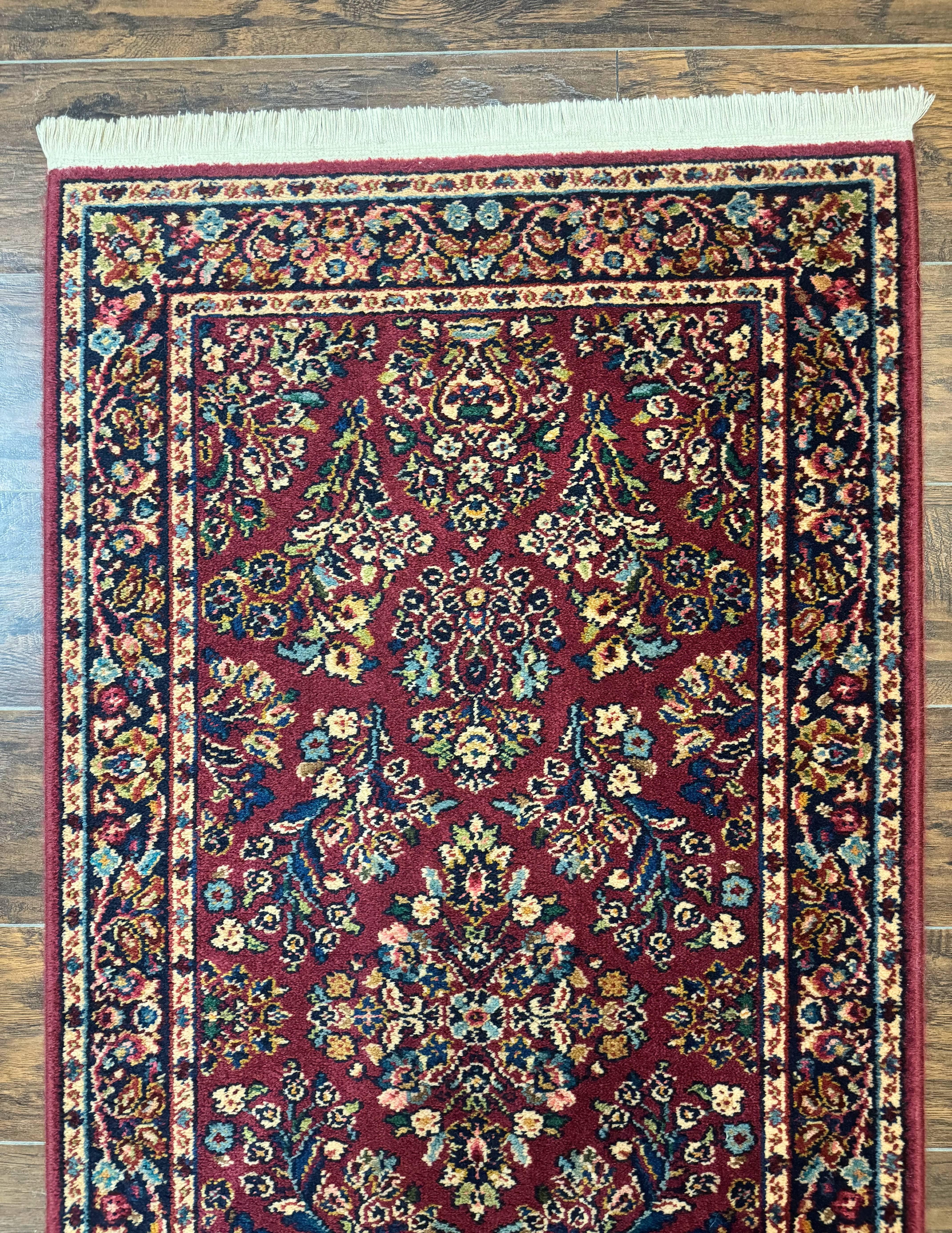 Karastan Runner Rug 2.6 x 8.6, Red Sarouk #785, Original 700 Series, Wool Karastan Runner Rug, Rare - Jewel Rugs