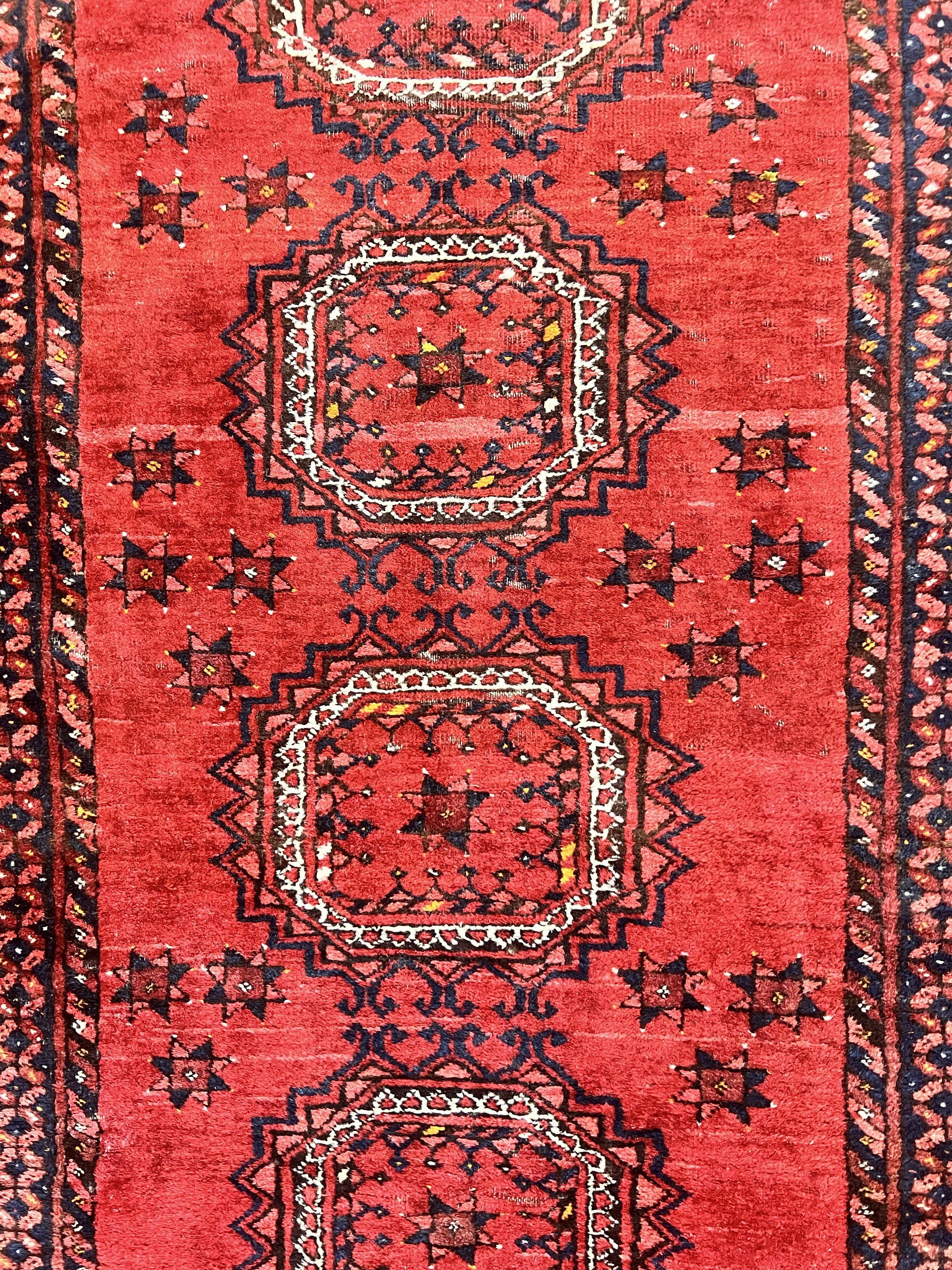Afghan Rug 3x6, Semi Antique Vintage Oriental Carpet, Wool Handmade Red Rug, Tribal Rug, Afghan Beshir Rug - Jewel Rugs