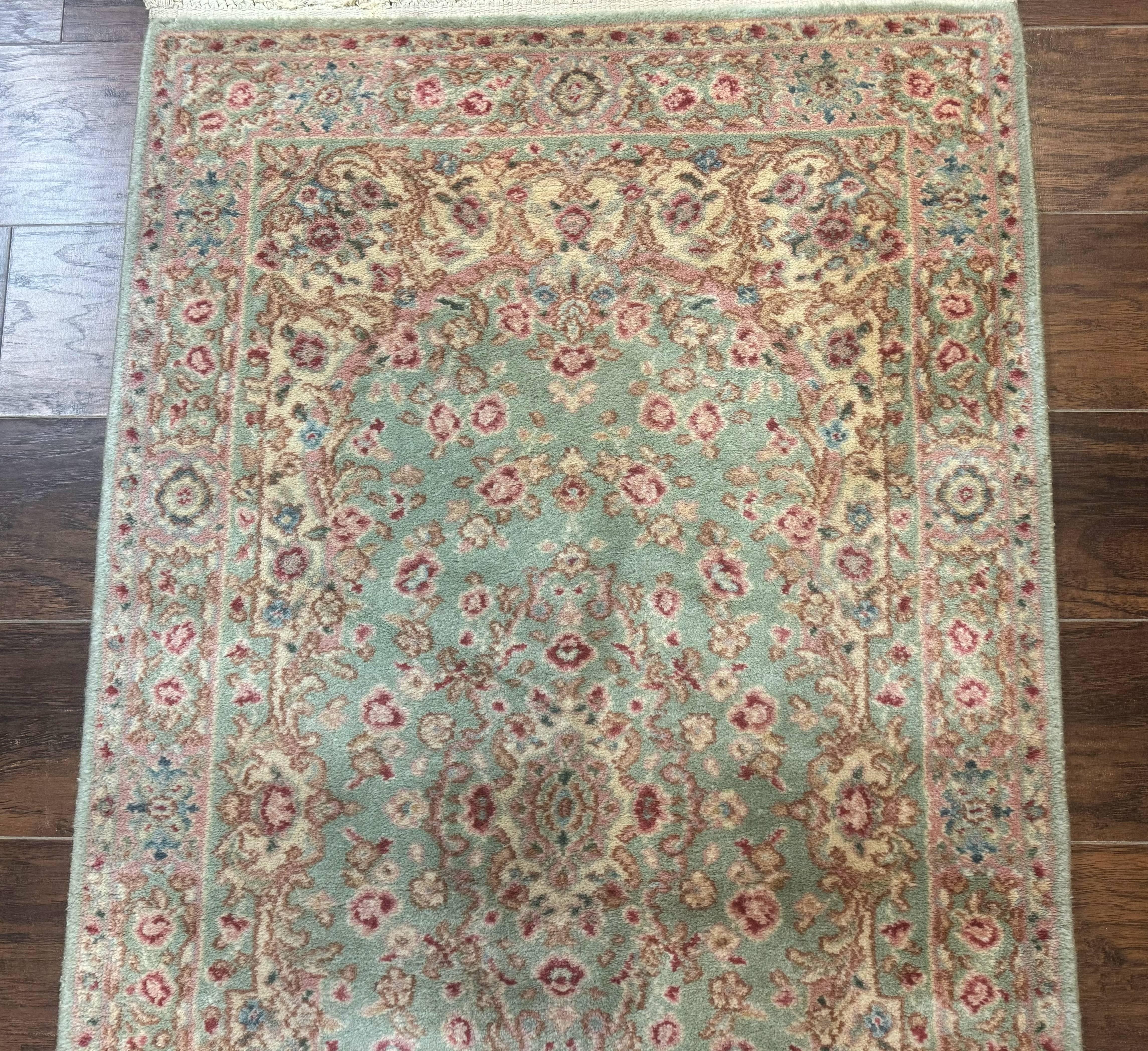 Karastan Rug 3x5 Green Medallion Kirman #712, Original 700 Series, Vintage Discontinued Karastan Area Rug - Jewel Rugs