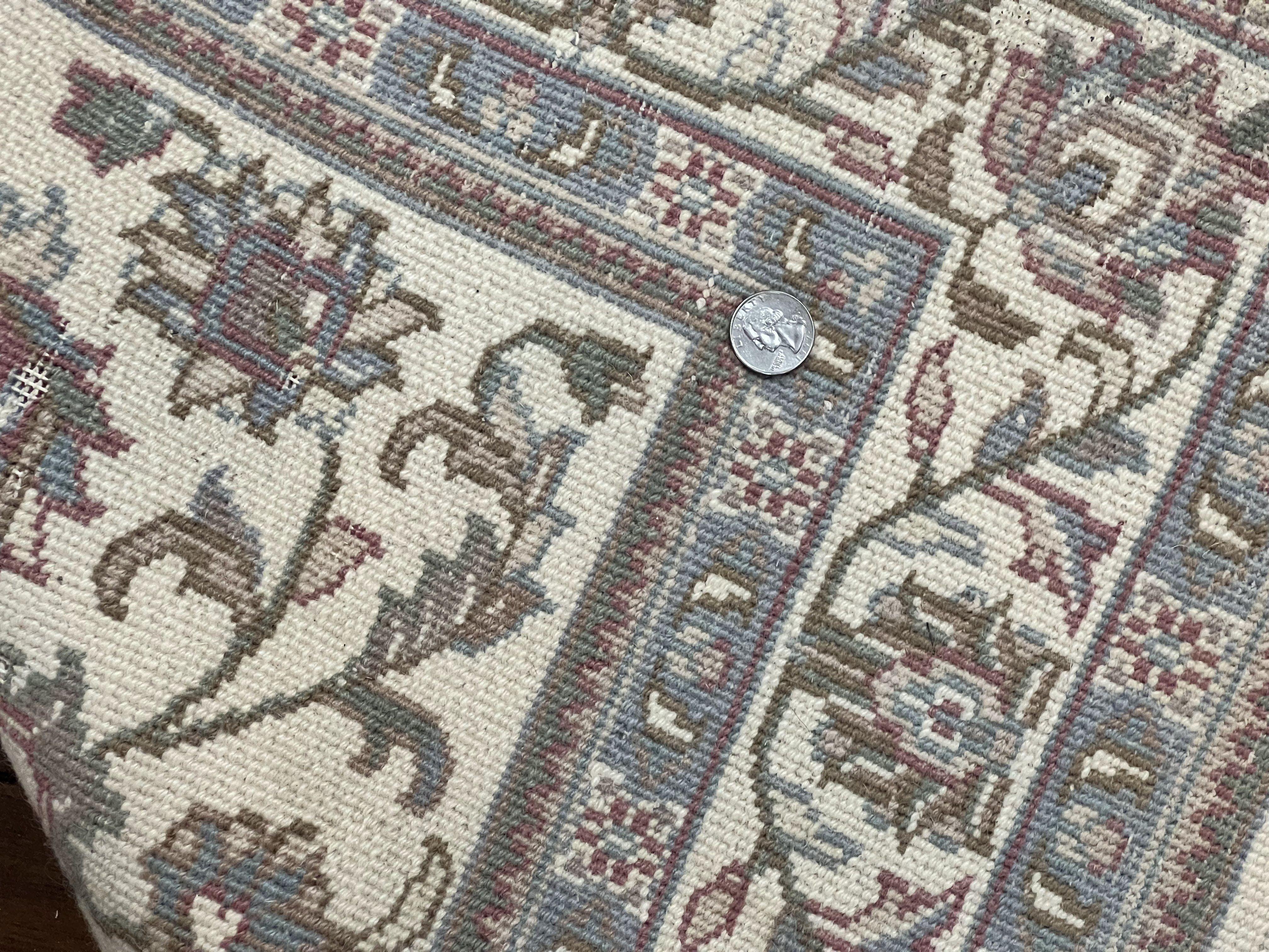 Indo Persian Rug 4x6, Vintage Handmade Wool Carpet, Floral Allover Pattern, Beige, Pair A - Jewel Rugs