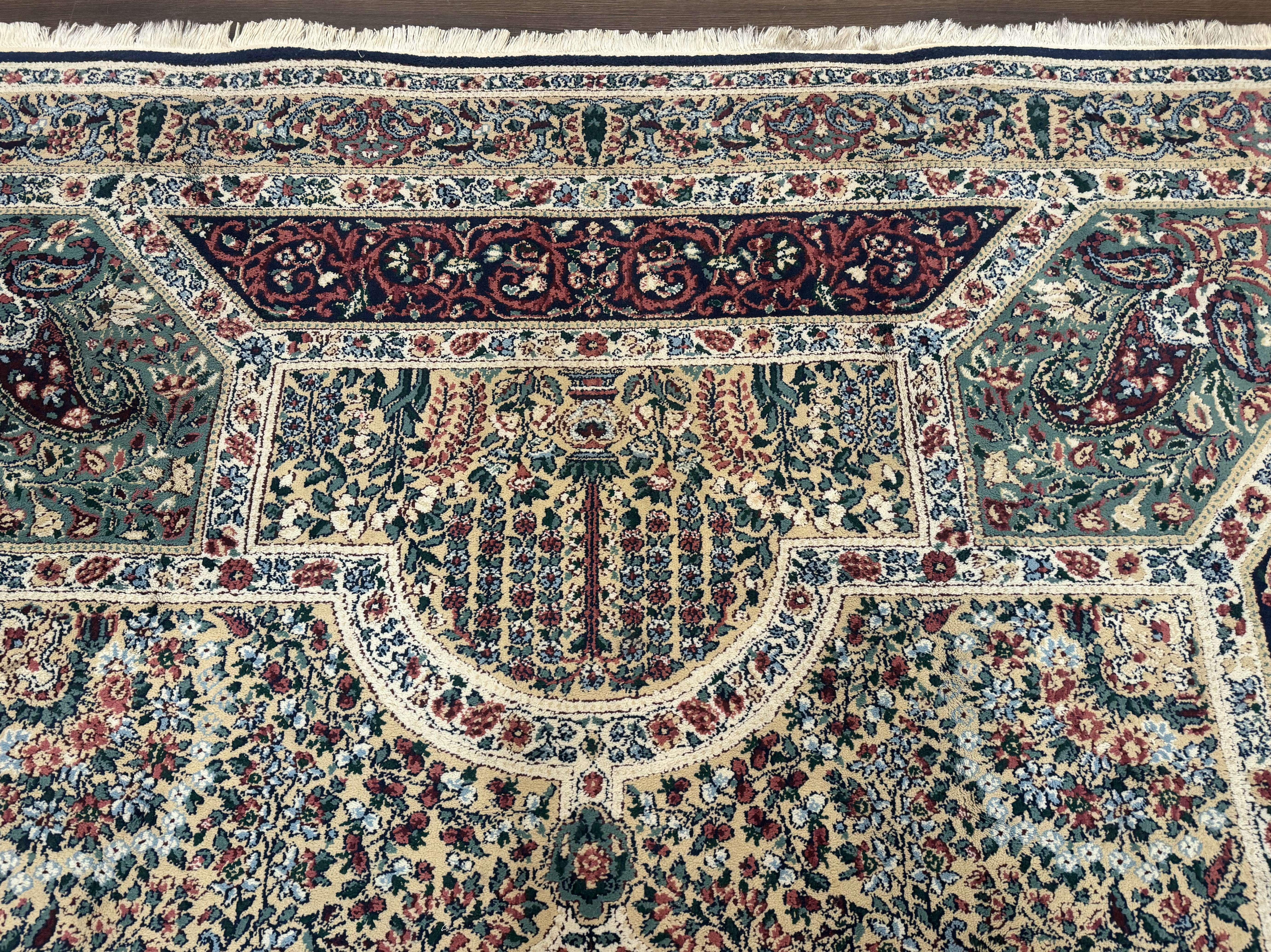 Persian Rug 8x11, Belgium Power Loomed Rug, Kirman Lavar Floral Design, Vintage Rug - Jewel Rugs