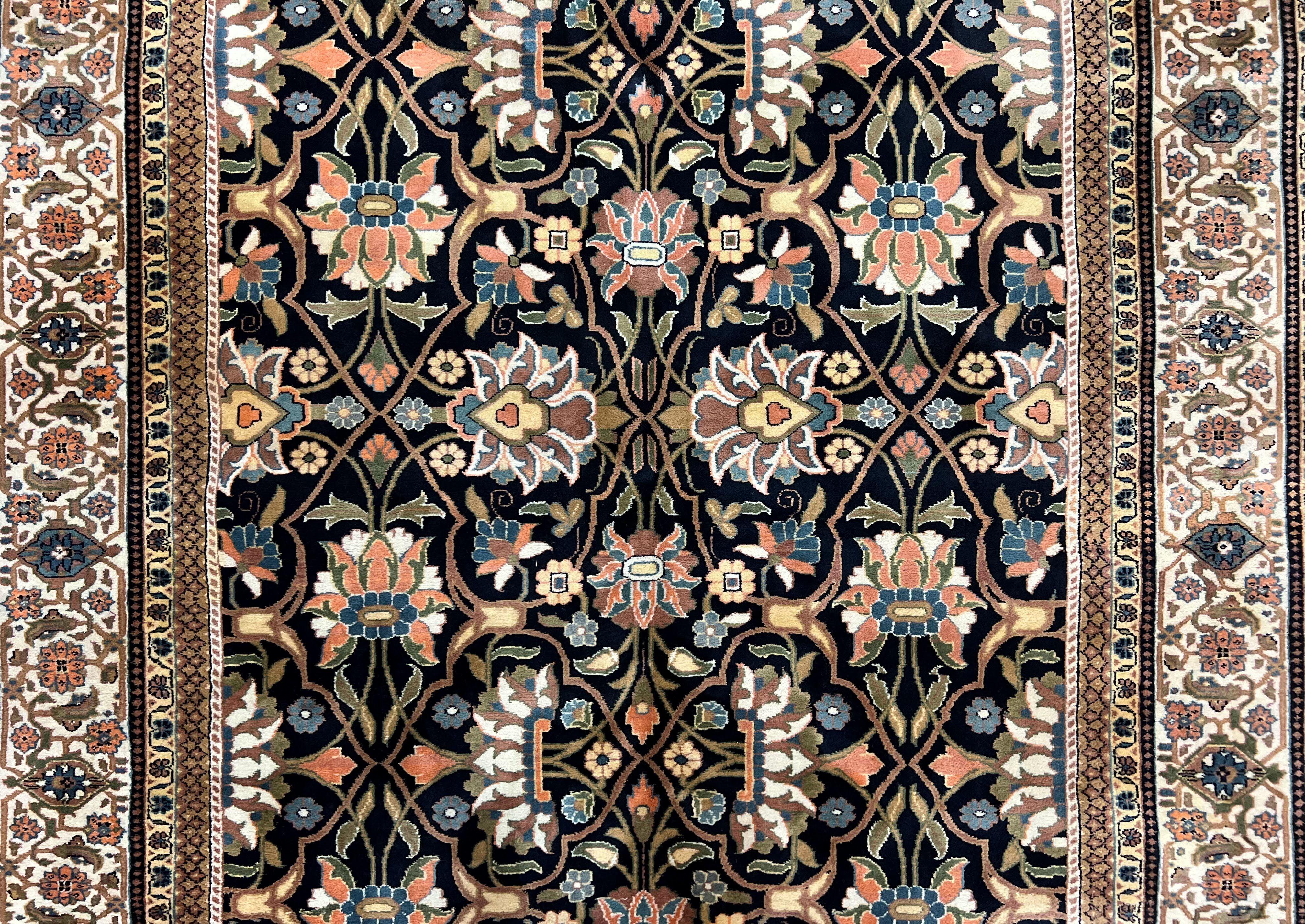 Indo Persian Bidjar Rug 6x10, Vintage Handmade Wool Carpet, Allover Pattern - Jewel Rugs