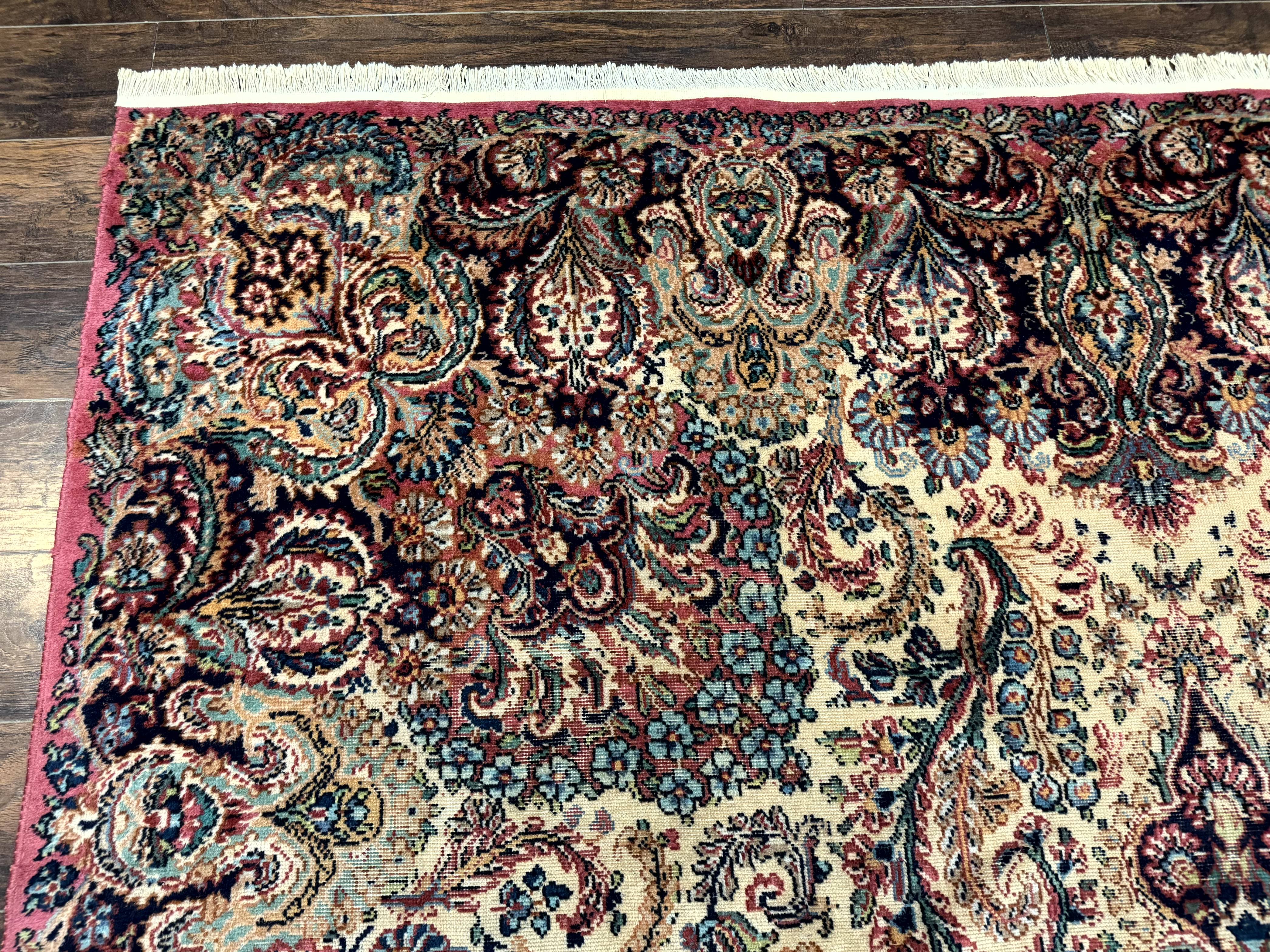 Antique Karastan Kirman Rug 8.8 x 12, Imperial Karastan #1427, Ivory Kirman - Jewel Rugs