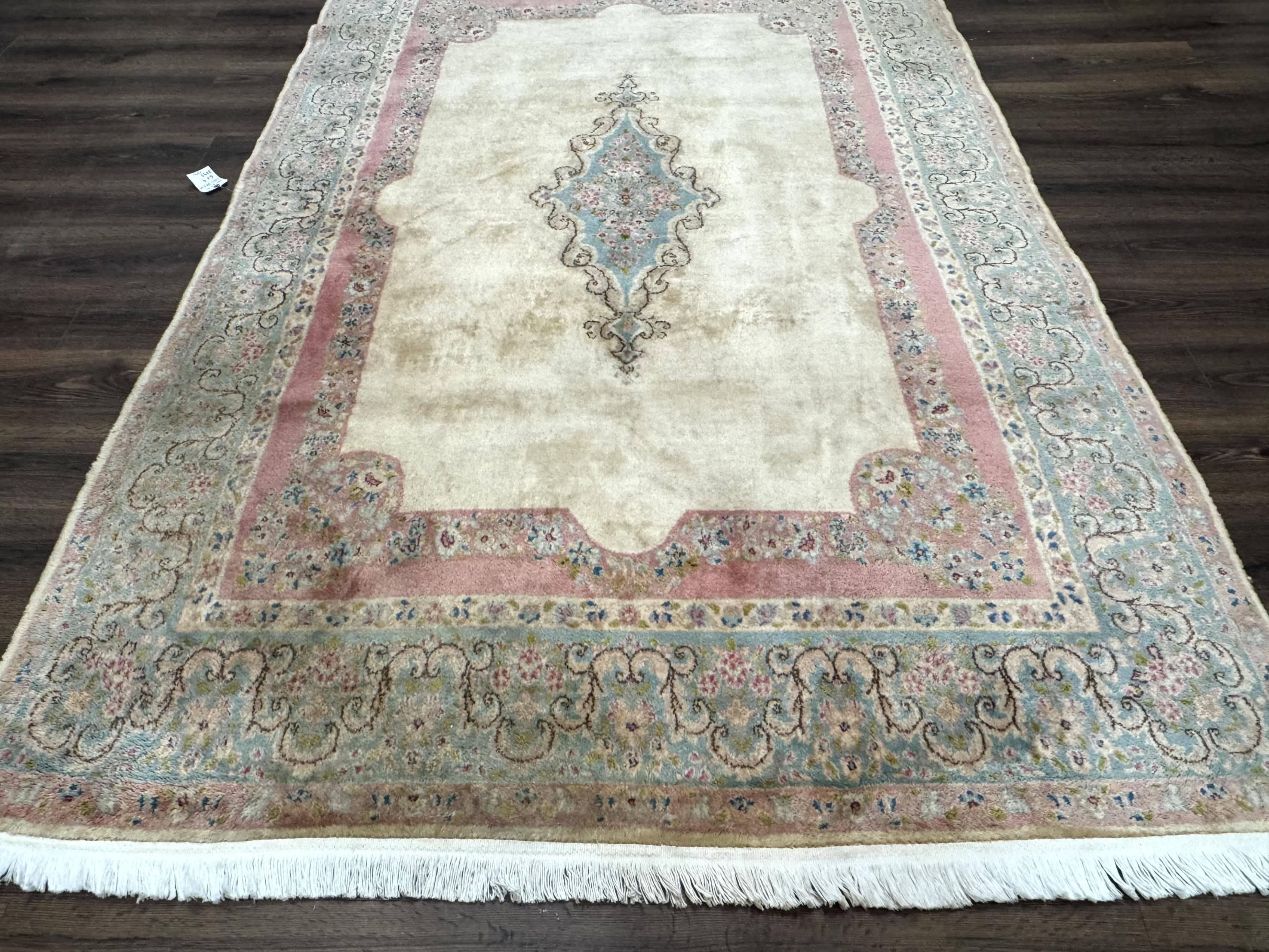 Persian Kerman Rug 6x9, Pastel Colors, Semi Open Field - Jewel Rugs