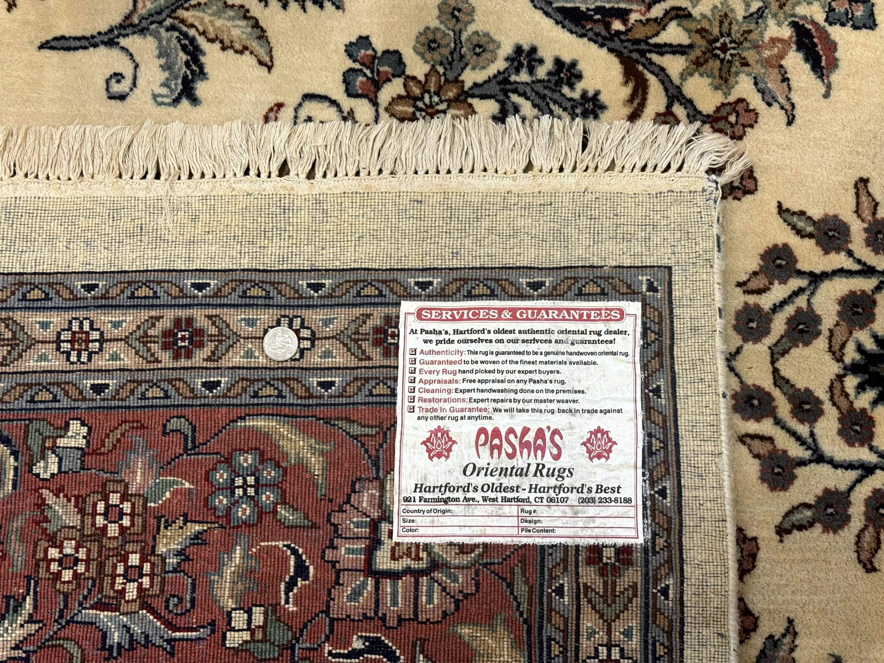 Indo Persian Sarouk Rug 8x10, Ivory and Pink, Floral - Jewel Rugs