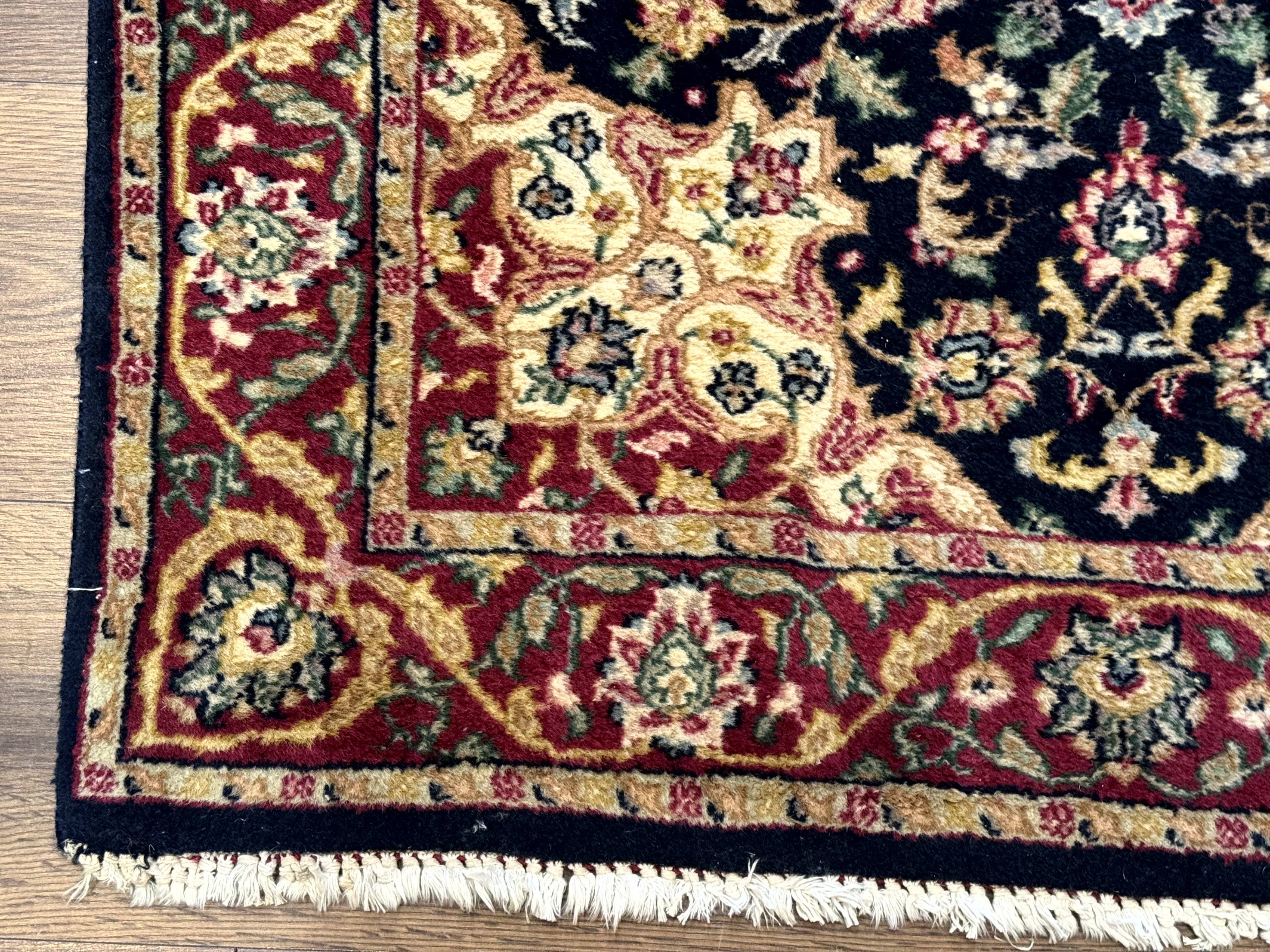 Pak Persian Sarouk Rug 3x5, Navy Blue and Red - Jewel Rugs
