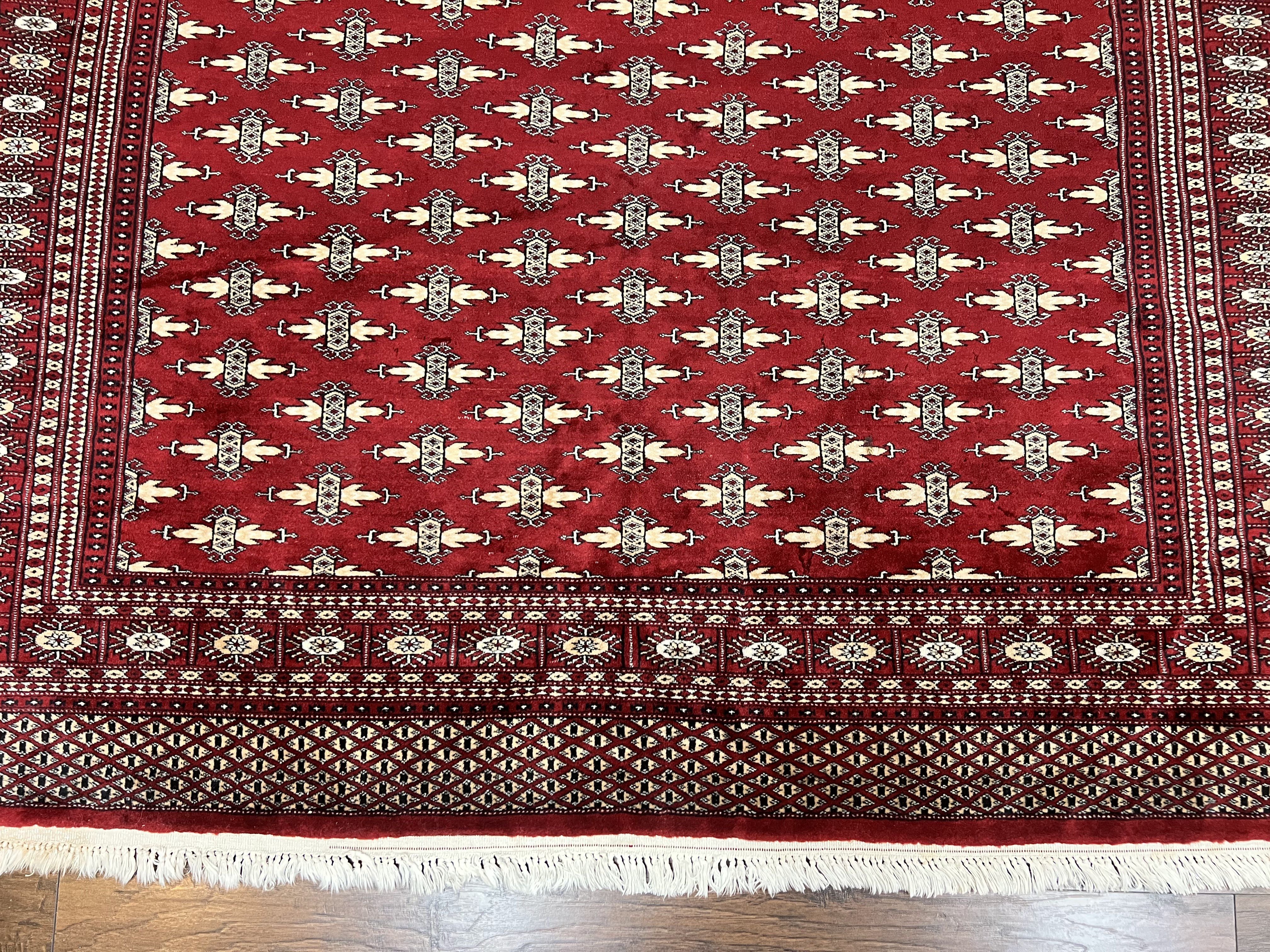 Pakistani Turkoman Bokhara Rug 6x9, Fine Wool Vintage Hand Knotted Handmade Yamud Oriental Carpet 6 x 9, Red Turkoman Rug, Tribal Rug - Jewel Rugs