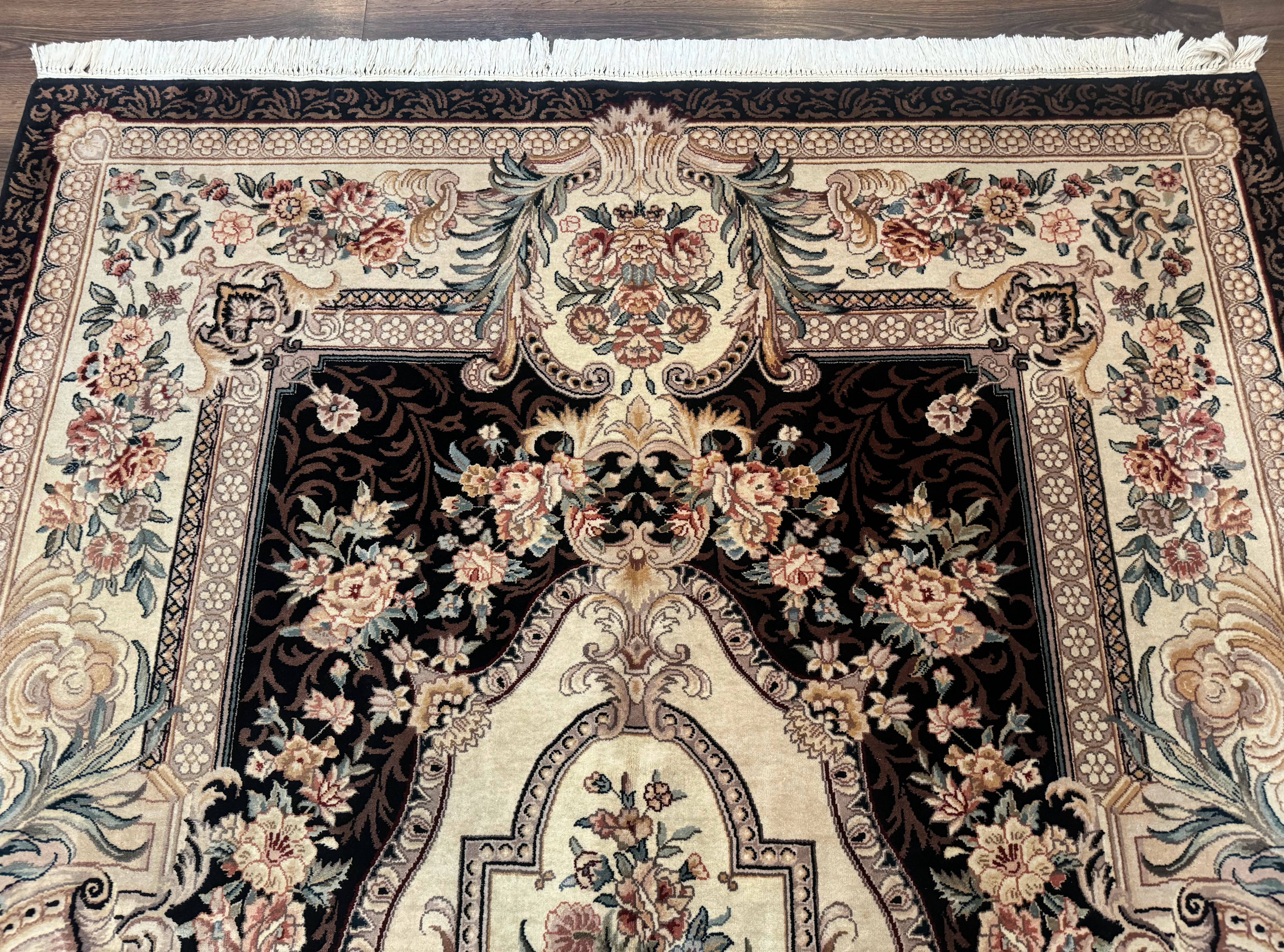 Aubusson Rug 6x9, European Design, Fine 170 KPSI, Elegant Carpet - Jewel Rugs