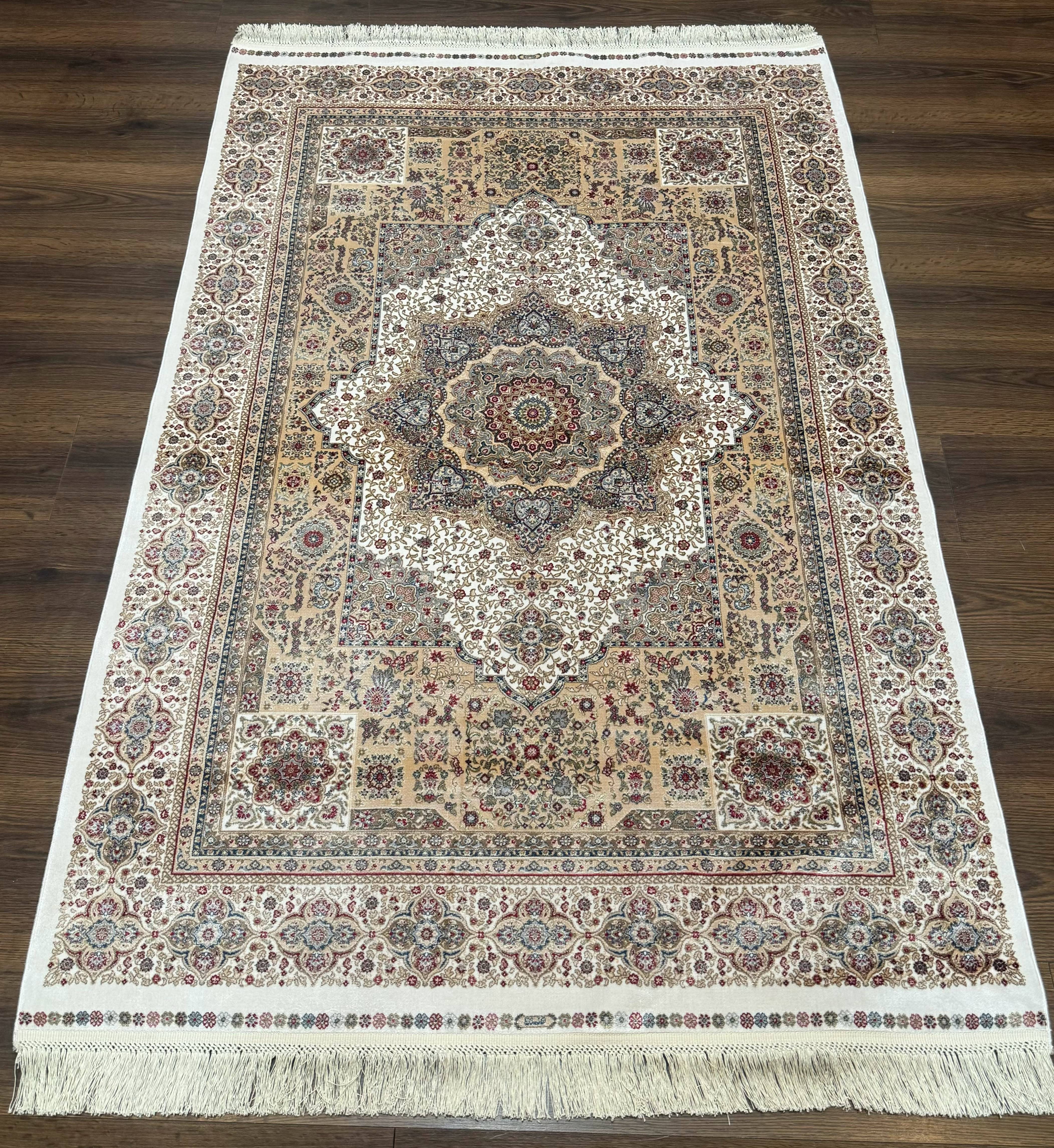 Turkish Memluk Silk Rug 4x6, Hereke Carpet, Bamboo Silk, New - Jewel Rugs