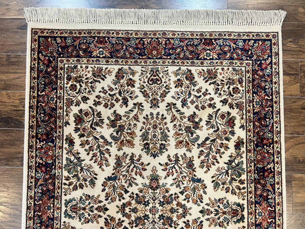 Karastan Rug 4x6, Karastan Ivory Sarouk 760 Wool Carpet, Vintage Orig