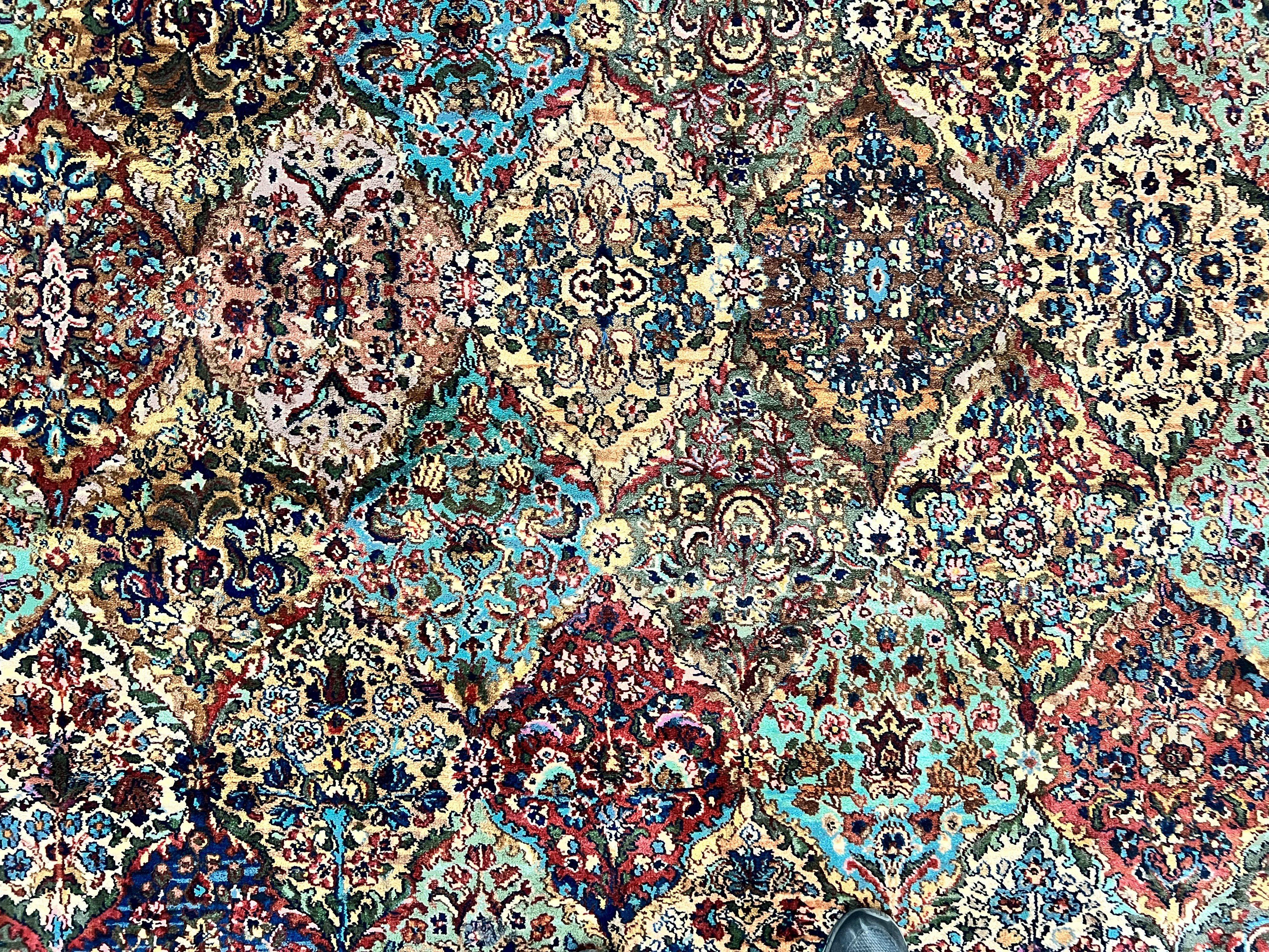 Karastan Multicolor Panel Kirman Rug #717, Wool Karastan Rug 12 x 16, Extra Large Karastan Area Rug, Original Karastan Collection 700 Series - Jewel Rugs