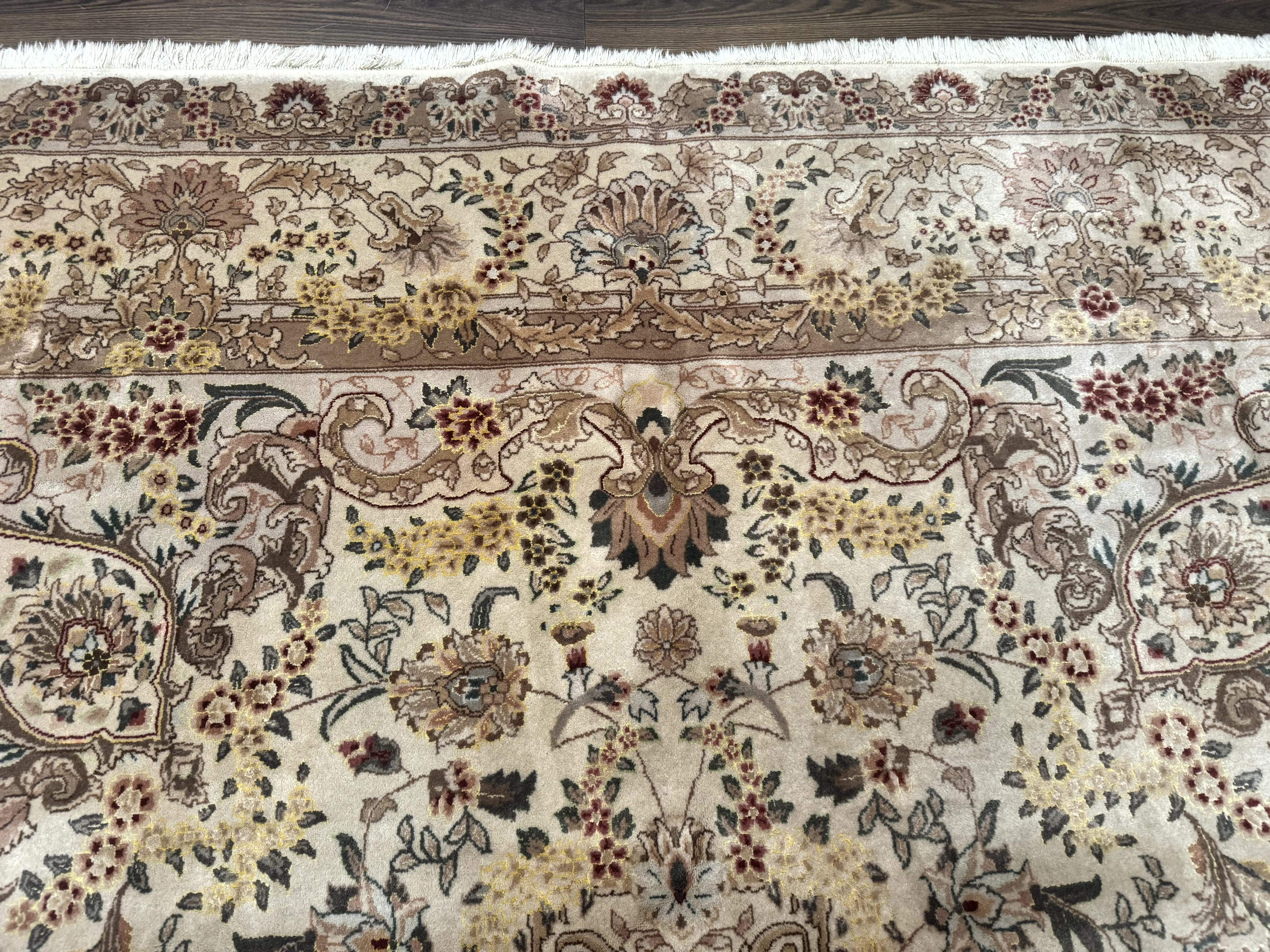 Sino Persian Rug 8x12, Wool & Silk, Traditional Elegant Carpet, Fine 200 KPSI - Jewel Rugs