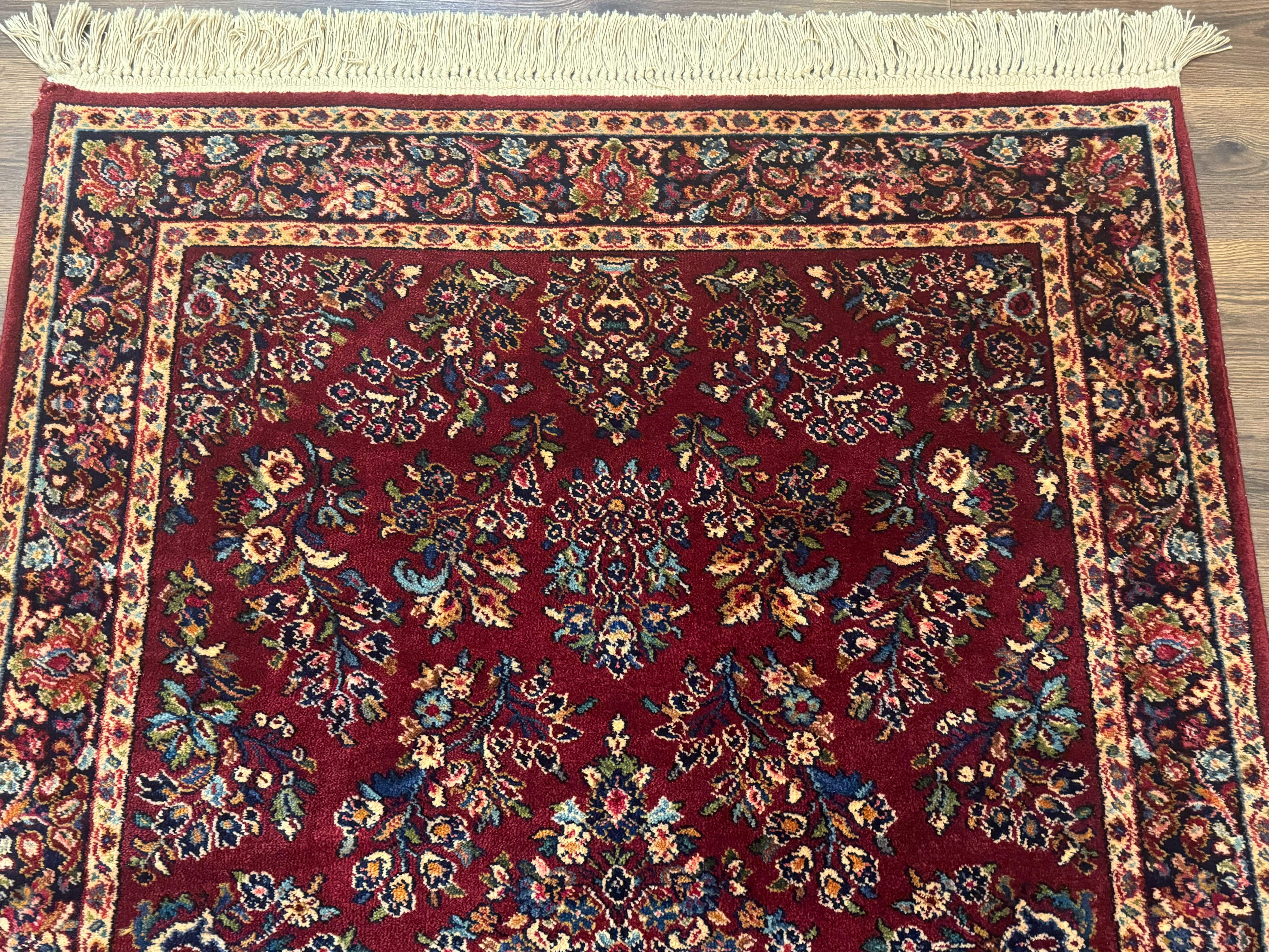 4x6 Karastan Rug Red Sarouk #785, Wool Pile Original 700 Series, Vintage Discontinued - Jewel Rugs