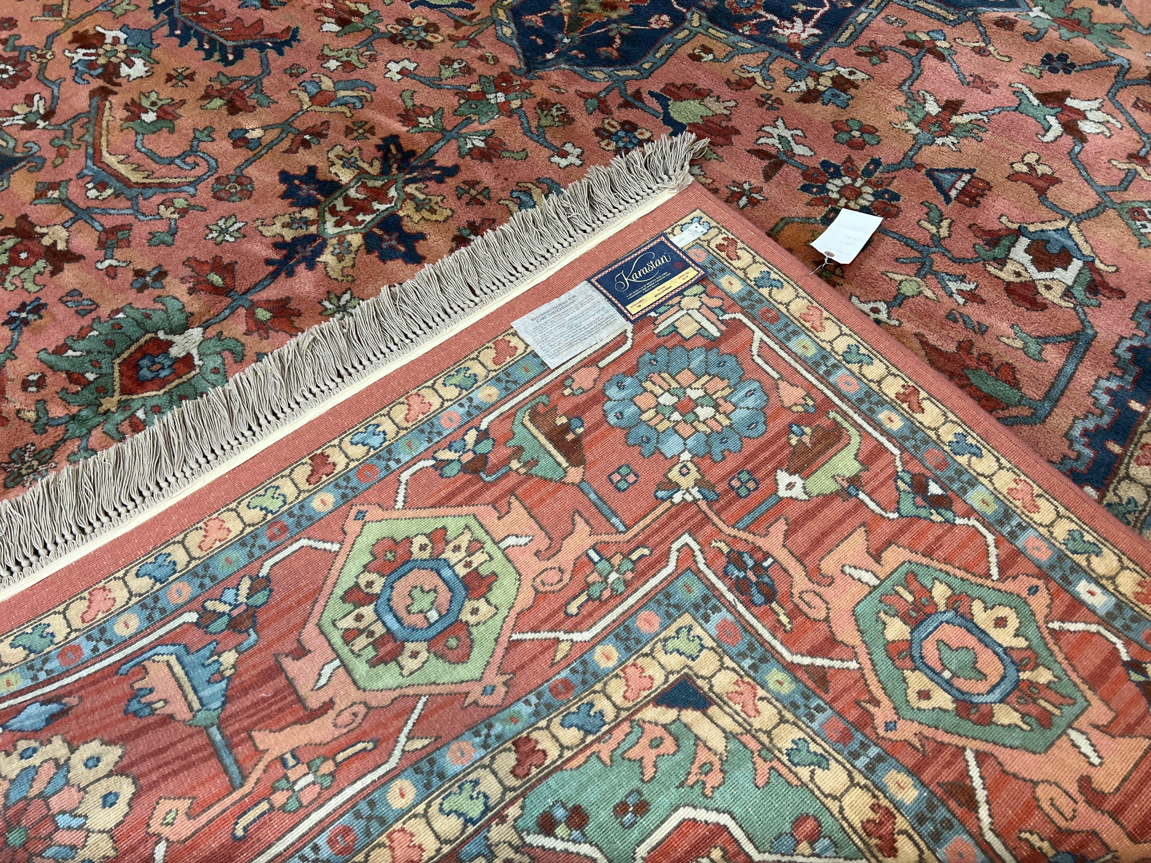 10x14 Karastan Medallion Serapi Rug #736, Vintage Wool Pile Large Karastan Carpet 10 x 14 ft, Discontinued Original 700 Series Area Rug - Jewel Rugs