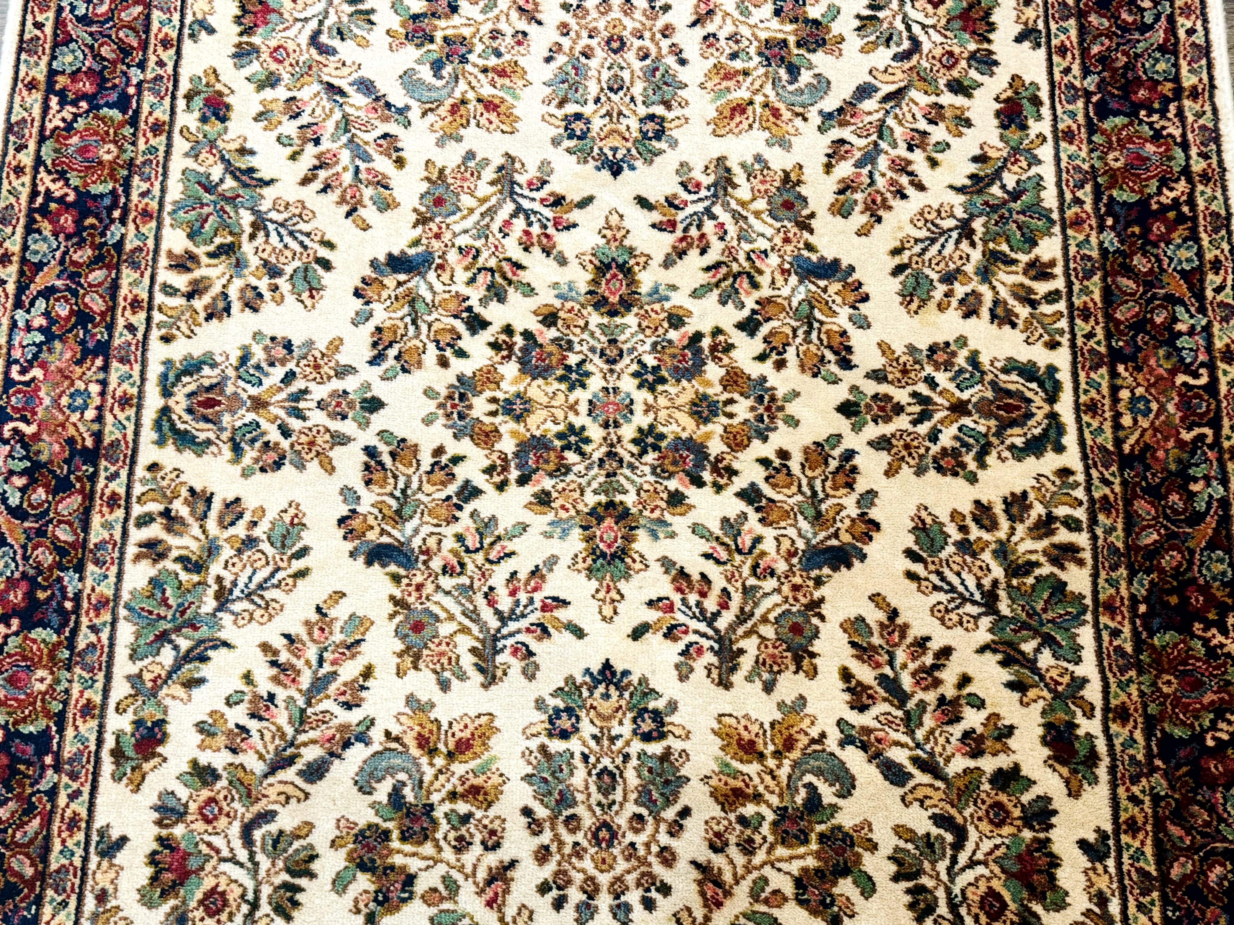 4x6 Karastan Rug Ivory Sarouk #760, Wool Vintage Original 700 Series - Jewel Rugs