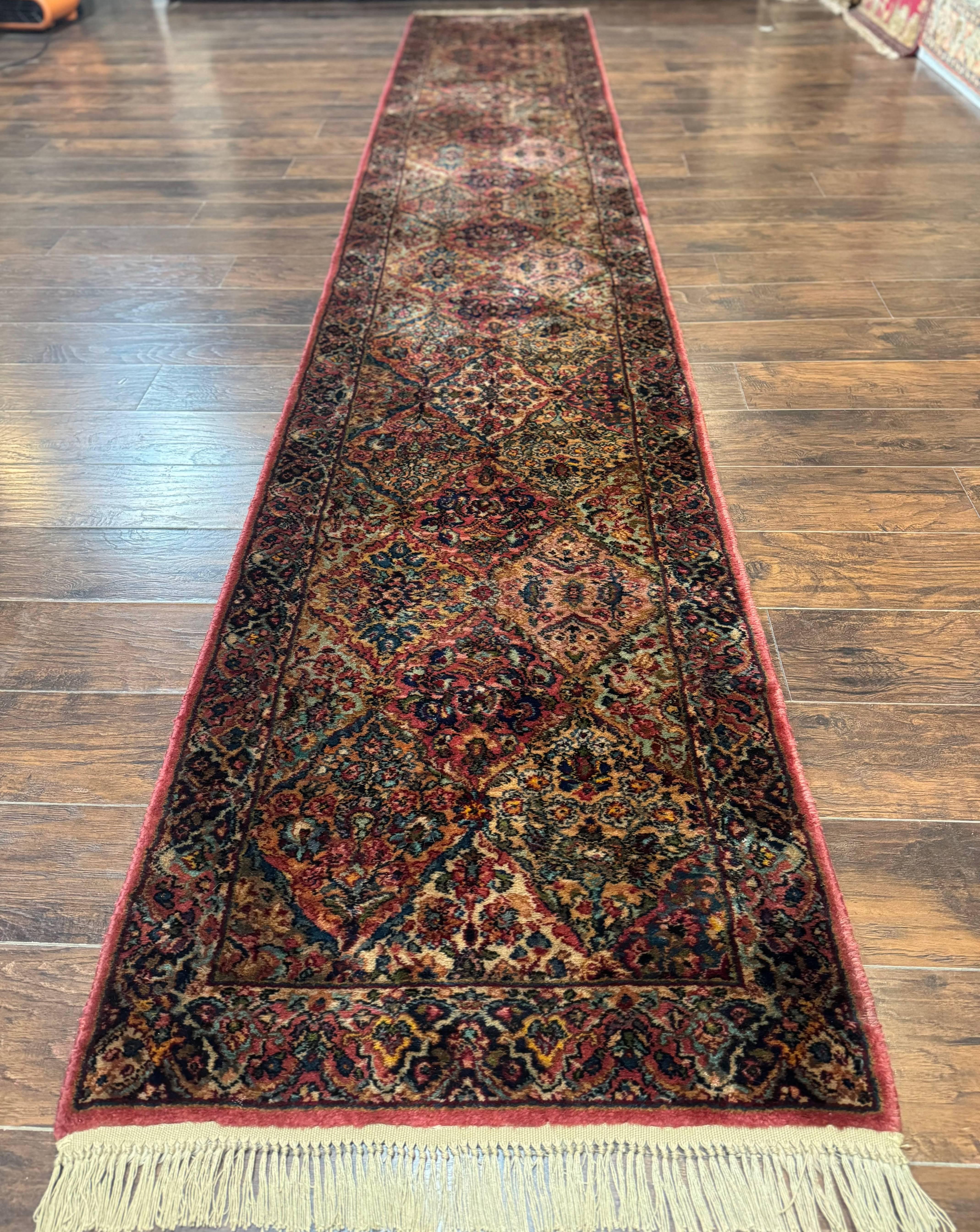 Karastan Runner Rug 3x16, Multicolor Panel Kirman #717, Rare Hard to Find Discontinued Wool Pile Karastan, 700 Series Karastan Runner 3 x 16 - Jewel Rugs