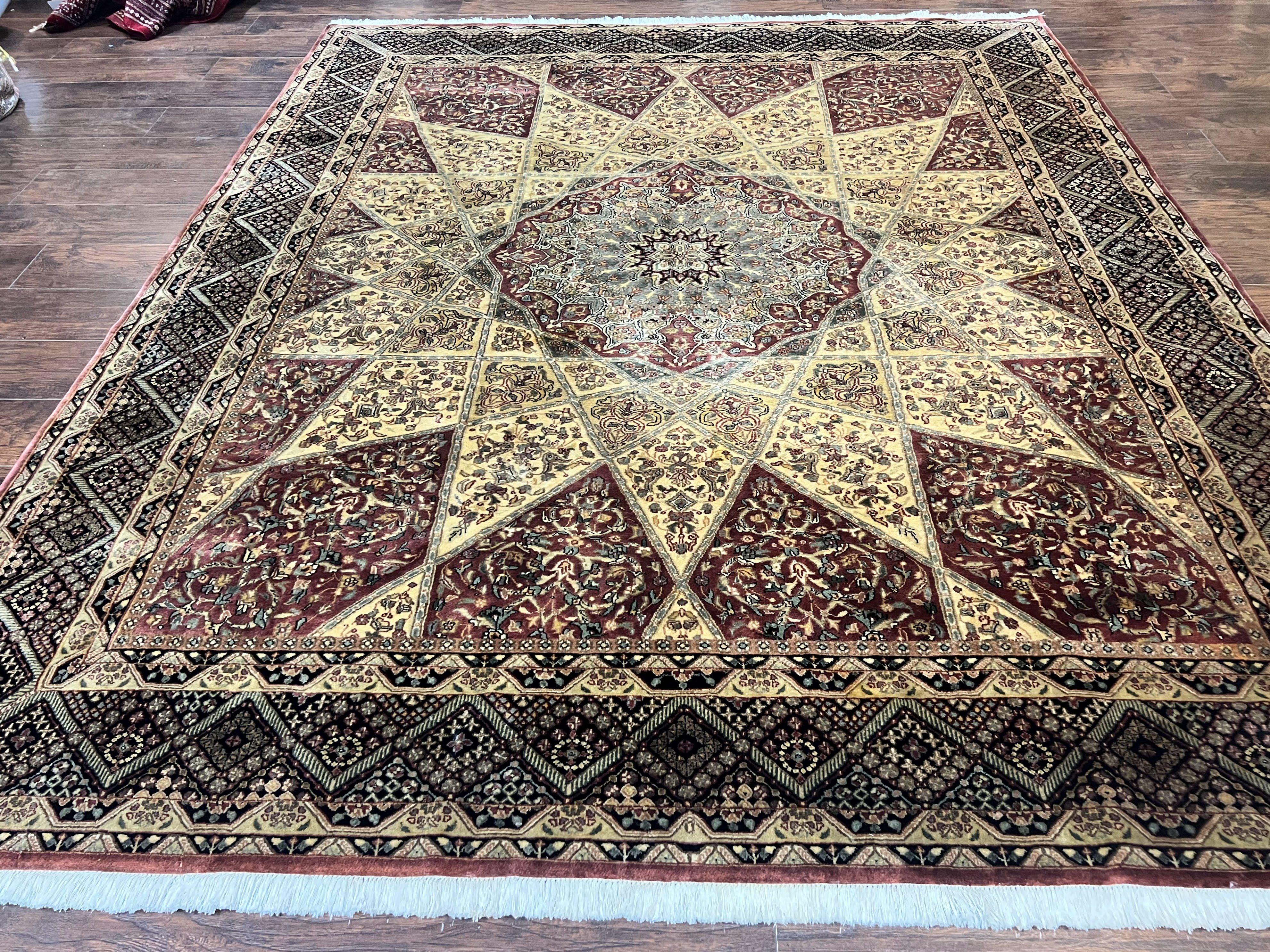 Indo Persian Rug 8x10, Dome Design, 210 KPSI, Handmade Vintage Wool Rug - Jewel Rugs