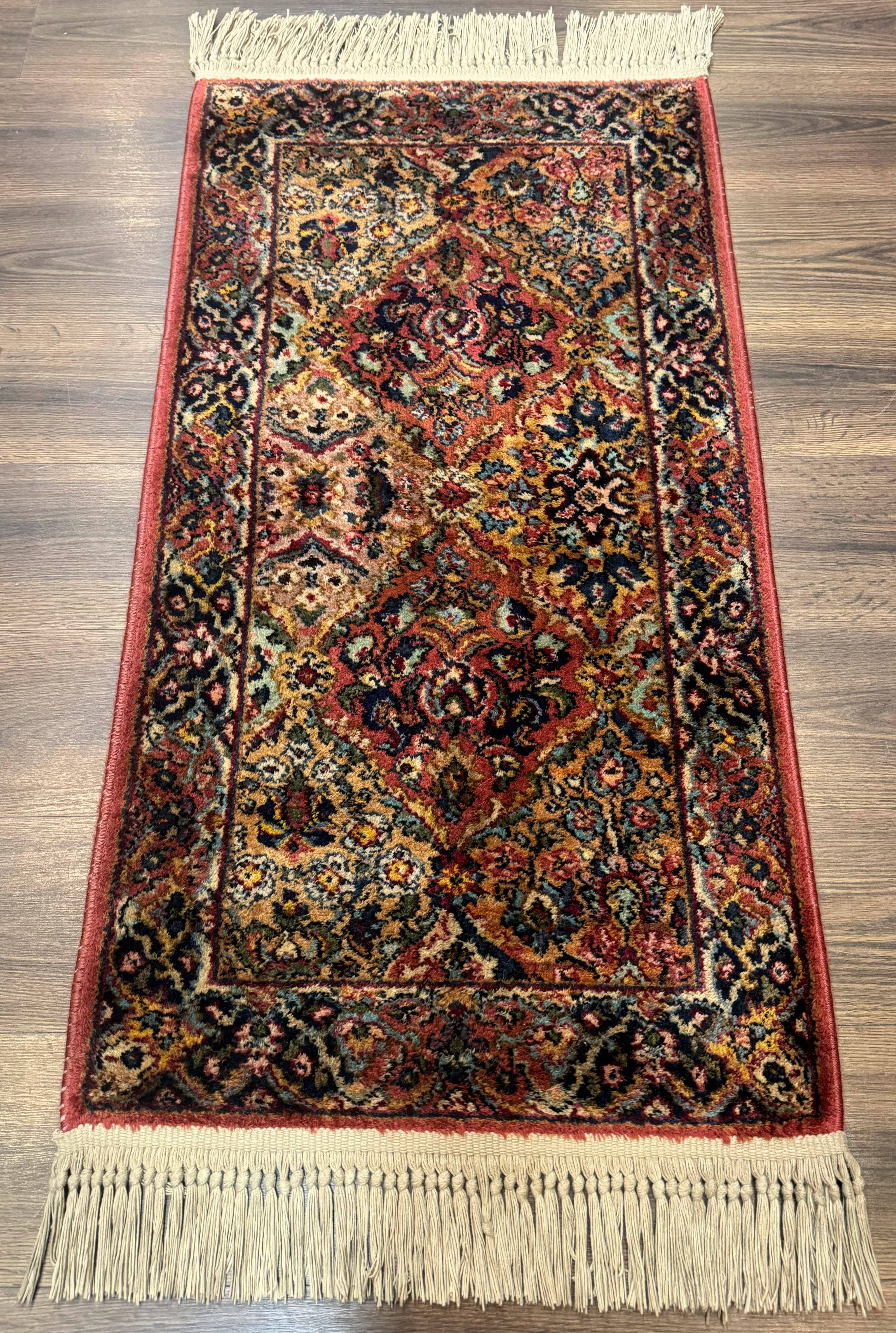 Karastan Rug 2x4 Multicolor Panel Kirman #717, Original 700 Series, Wool Pile Vintage Discontinued - Jewel Rugs