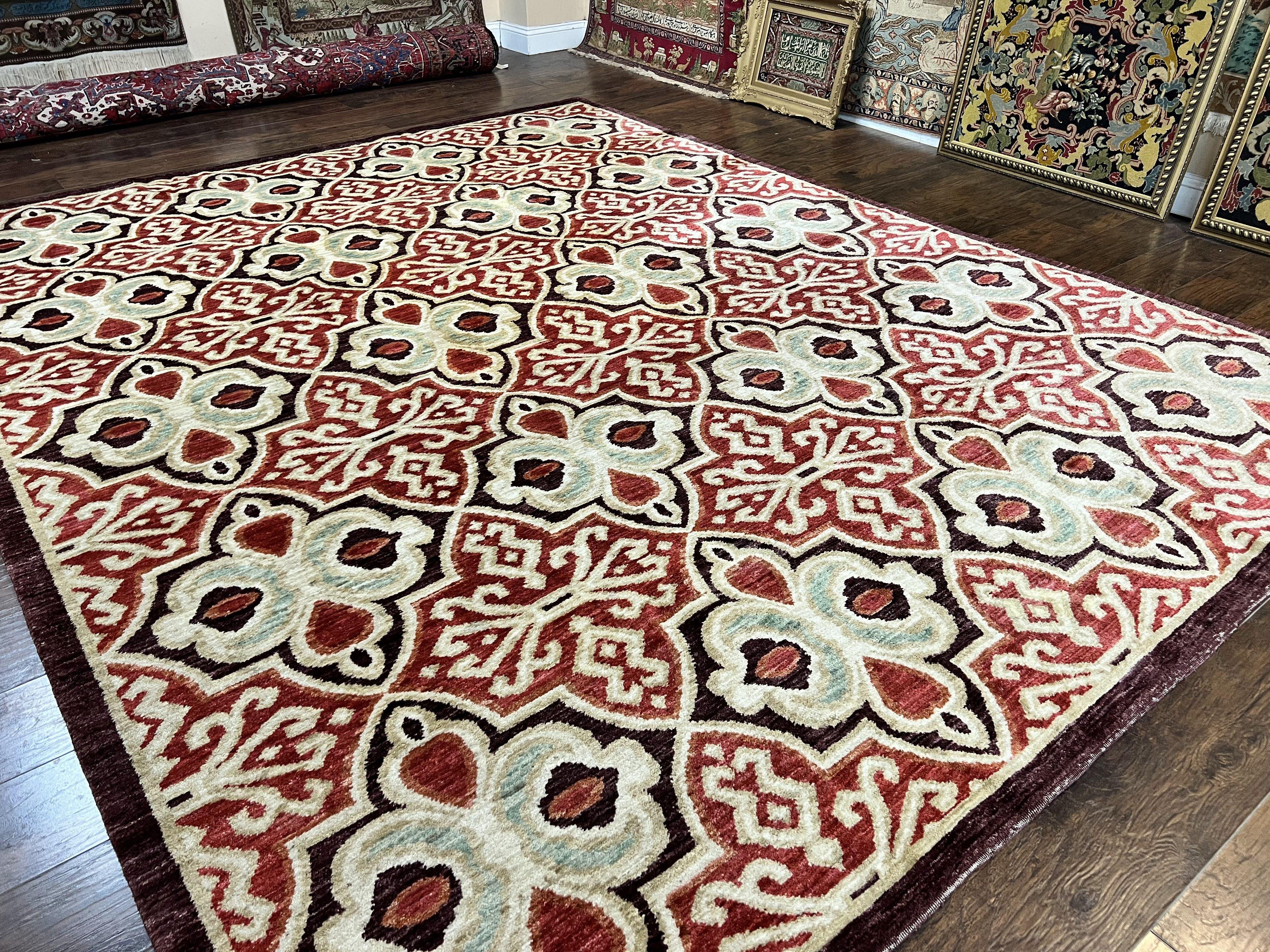 Portuguese Rug 9x12, Vintage Carpet, Handmade Wool Rug - Jewel Rugs