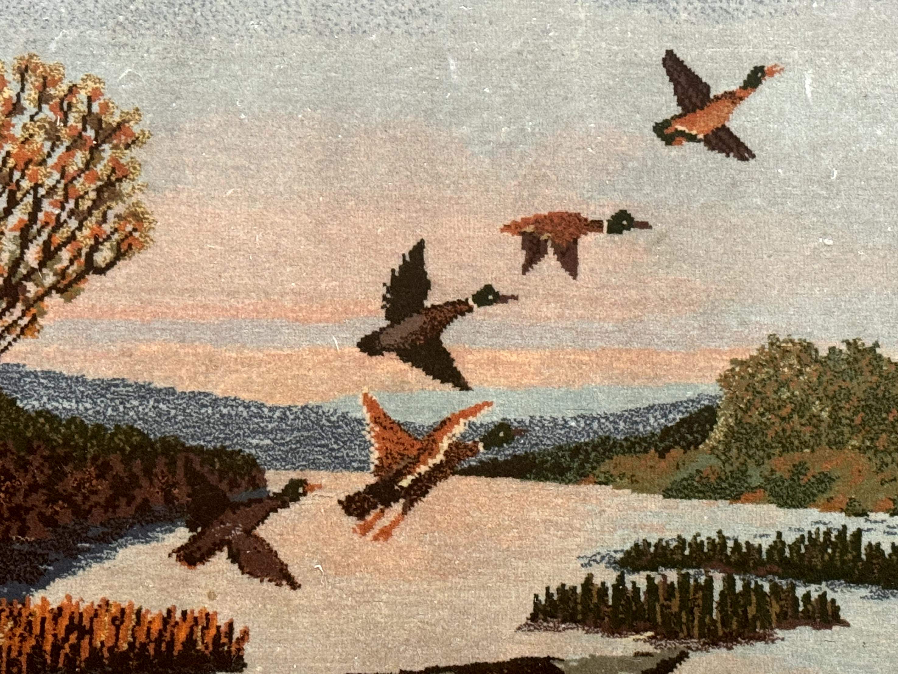 Persian Tabriz Pictorial Rug 3x2, Wall Hanging Rug, Nature Scene, Boats, Fine 330 KPSI, Kork Wool - Jewel Rugs