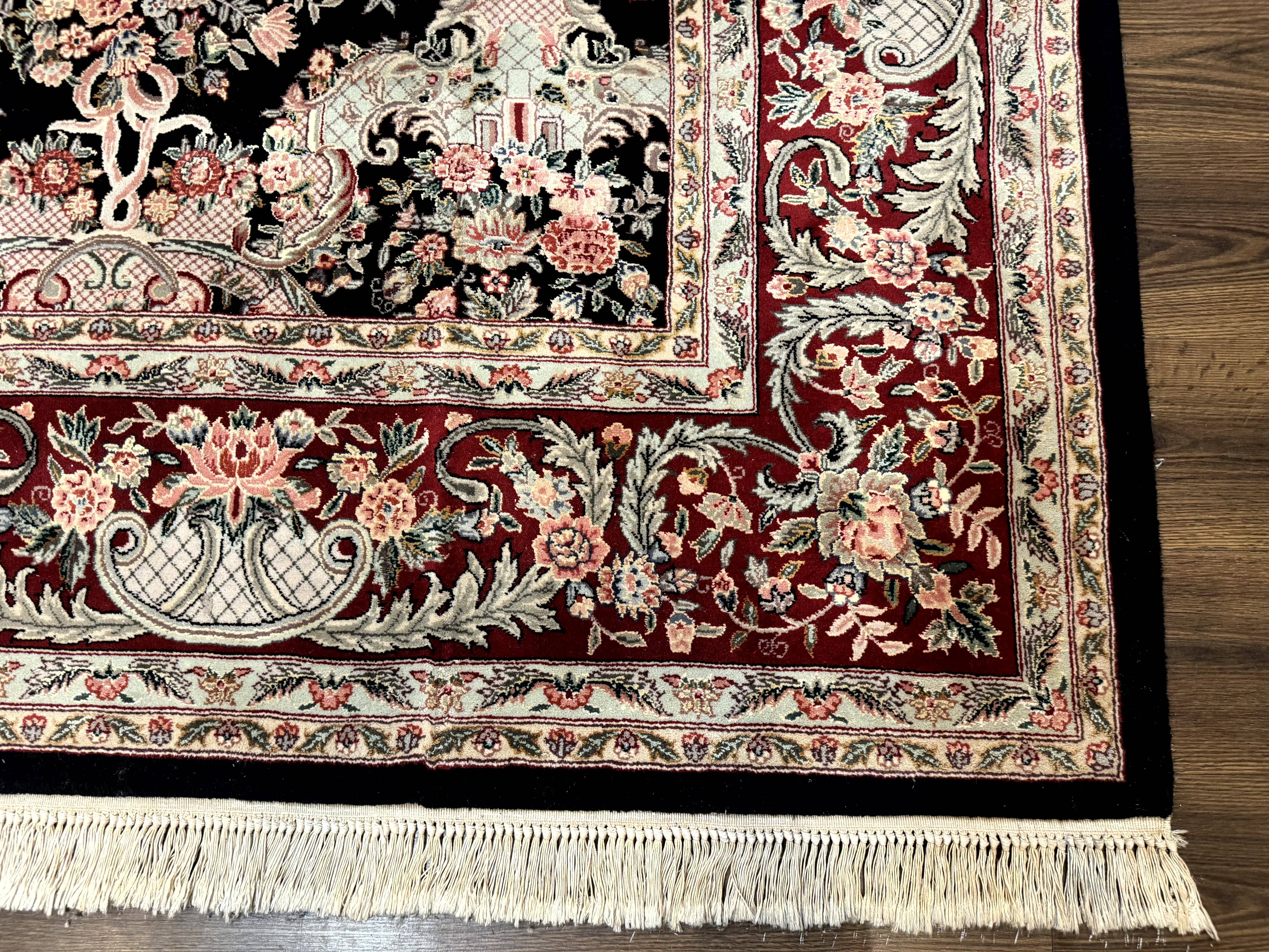 Sino Persian Rug 9x12, Black, Floral Bouquets - Jewel Rugs