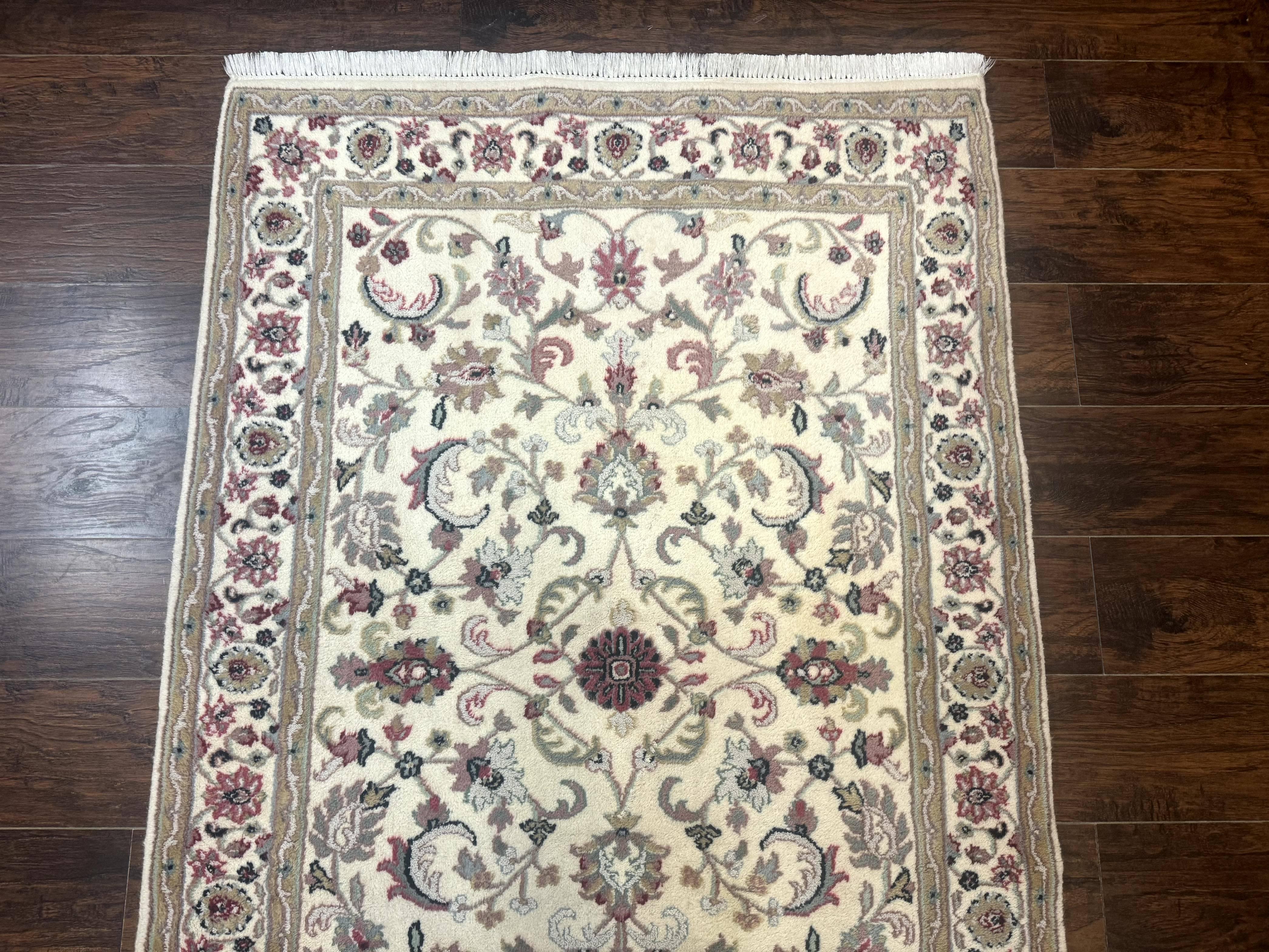 Indo Persian Rug 4x6, Floral Design, Wool Handmade Area Rug - Jewel Rugs