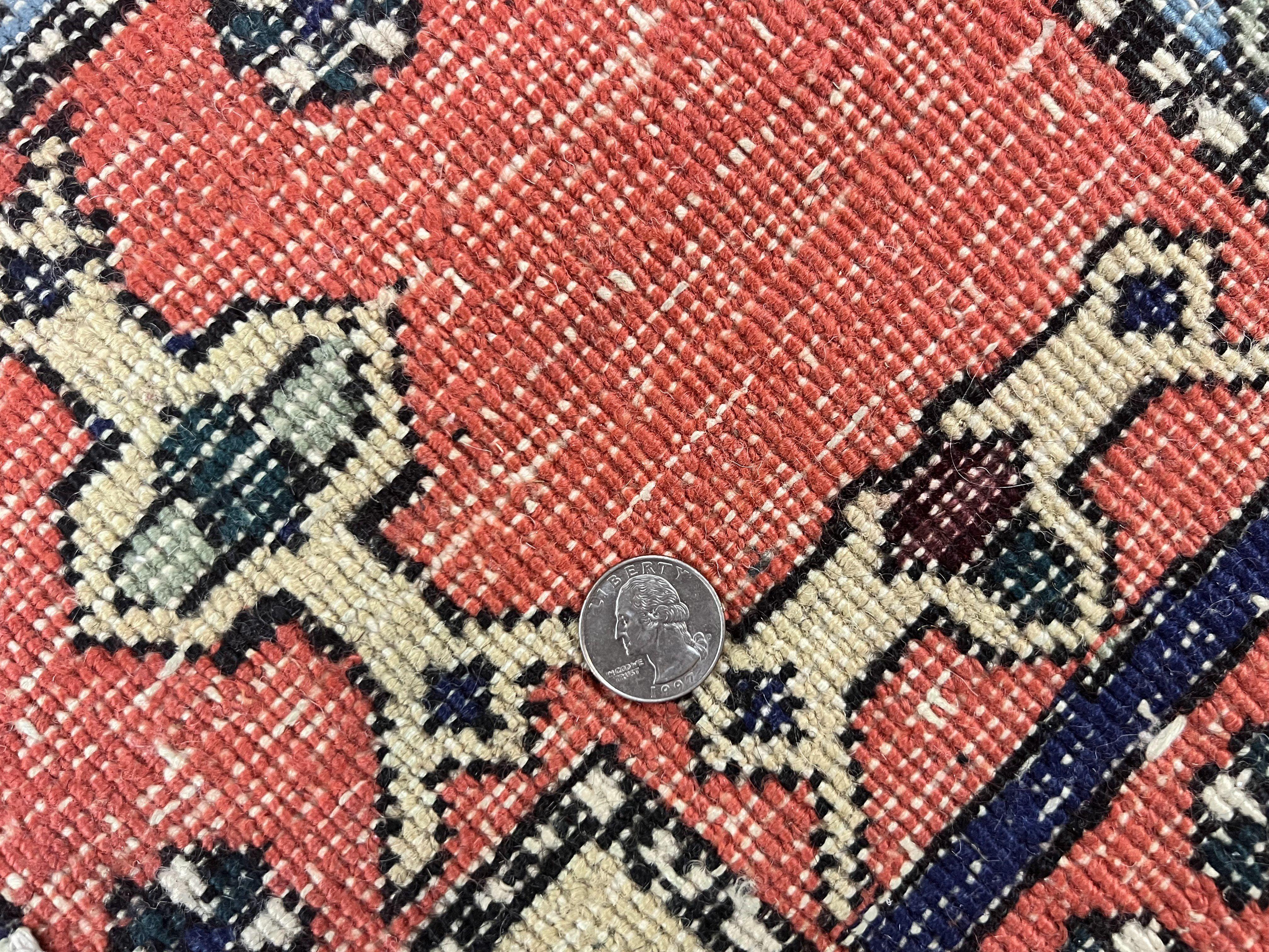 Persian Tribal Rug 8x11, Persian Ardabil Rug, Geometric Medallion Animal Pictorial Rug, Ivory Red Blue, Hand Knotted Vintage Wool Carpet - Jewel Rugs