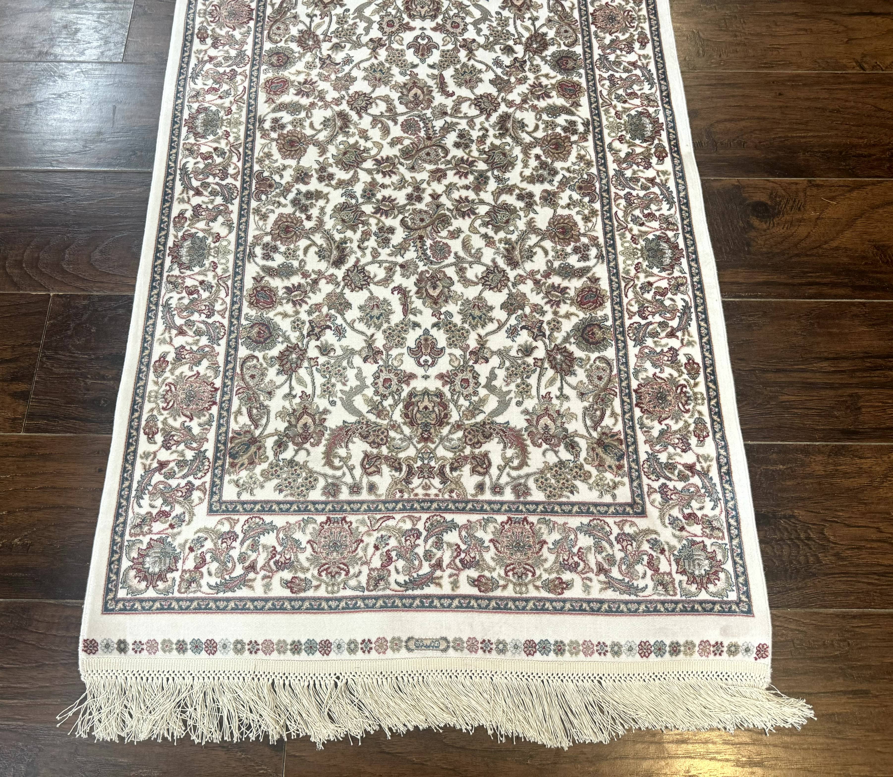 Small Turkish Silk Rug 2.6 x 4, Ivory, Allover Design, Bamboo Silk - Jewel Rugs