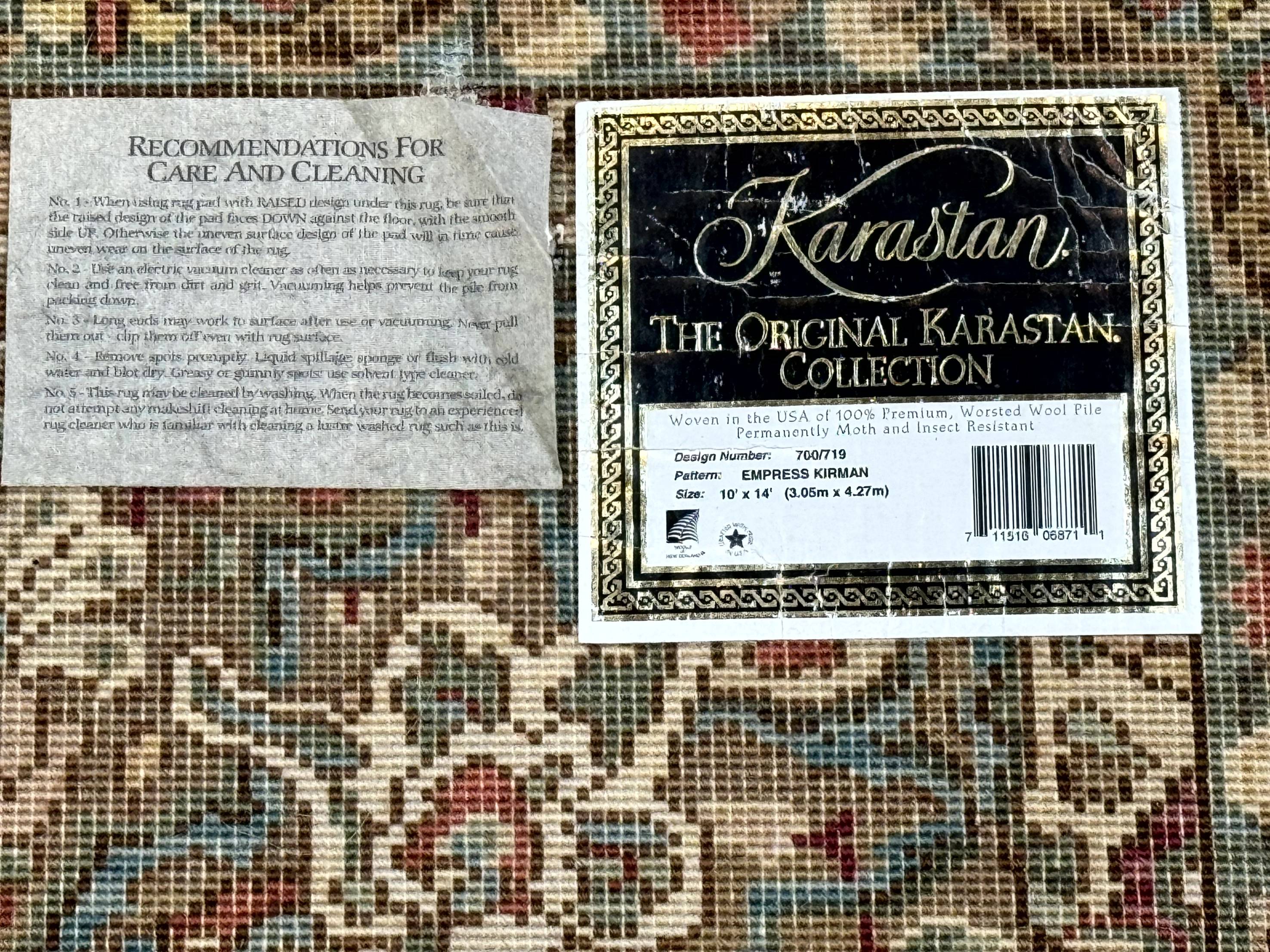 10x14 Karastan Empress Kirman Rug #700/719, Vintage Wool Discontinued Karastan - Jewel Rugs