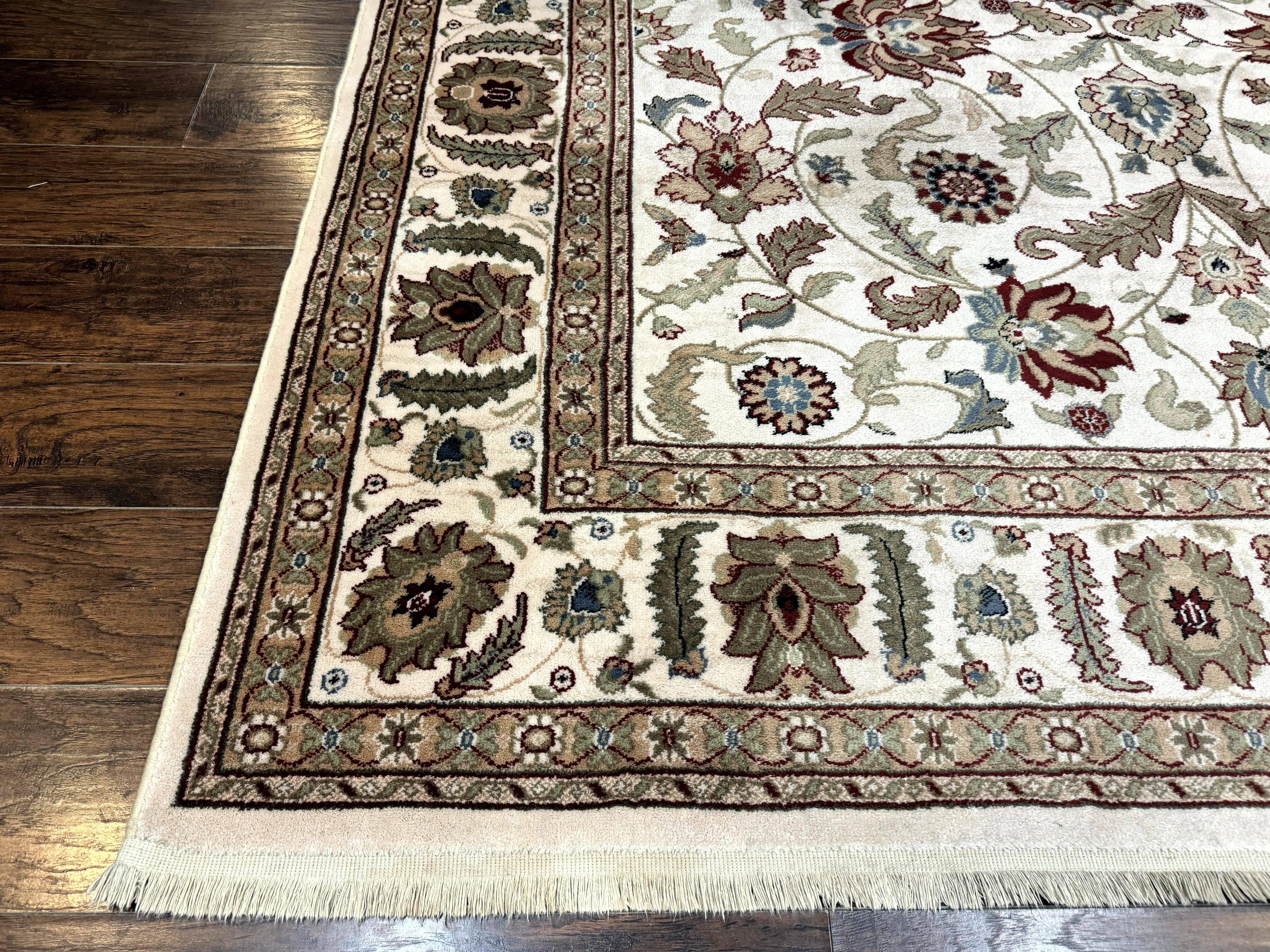 Karastan Rug 8x11, Vintage Wool Pile Karastan Carpet, Palazzo Collection, Beige Floral Carpet - Jewel Rugs