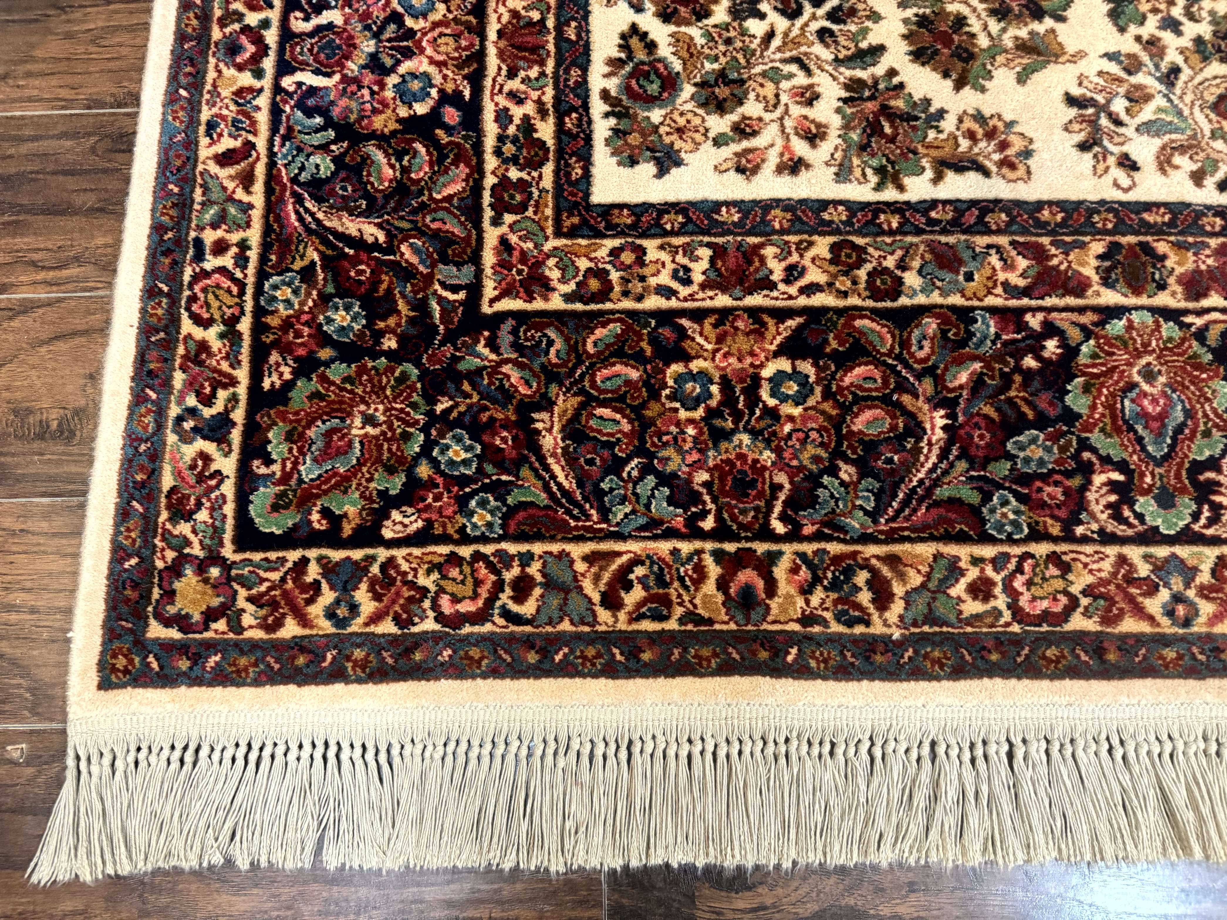 8.8 x 12 Karastan Ivory Sarouk Rug #760, Wool Pile, Vintage, Original 700 Series - Jewel Rugs