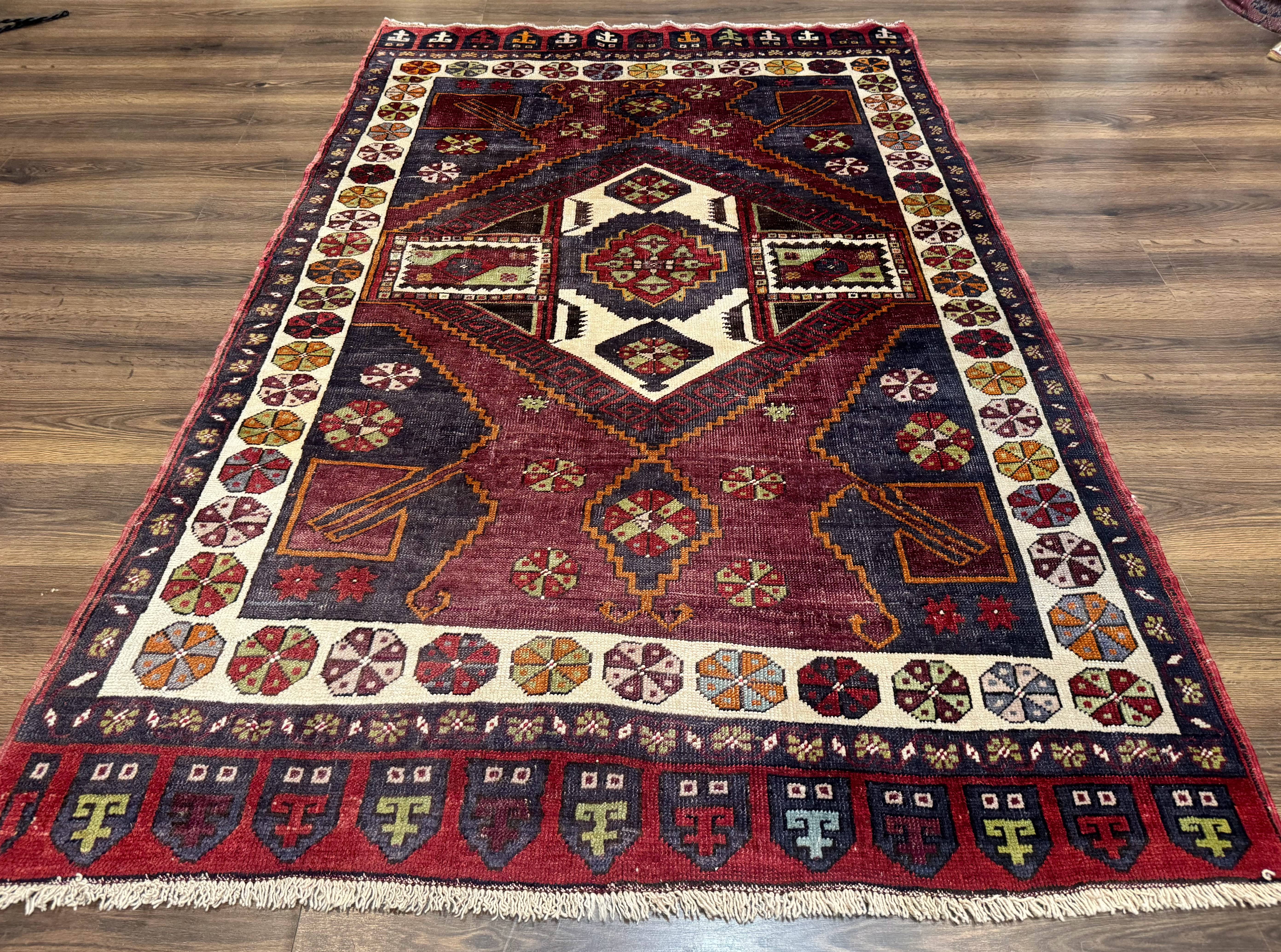 Turkish Kazak Rug 5x7, Geometric - Jewel Rugs