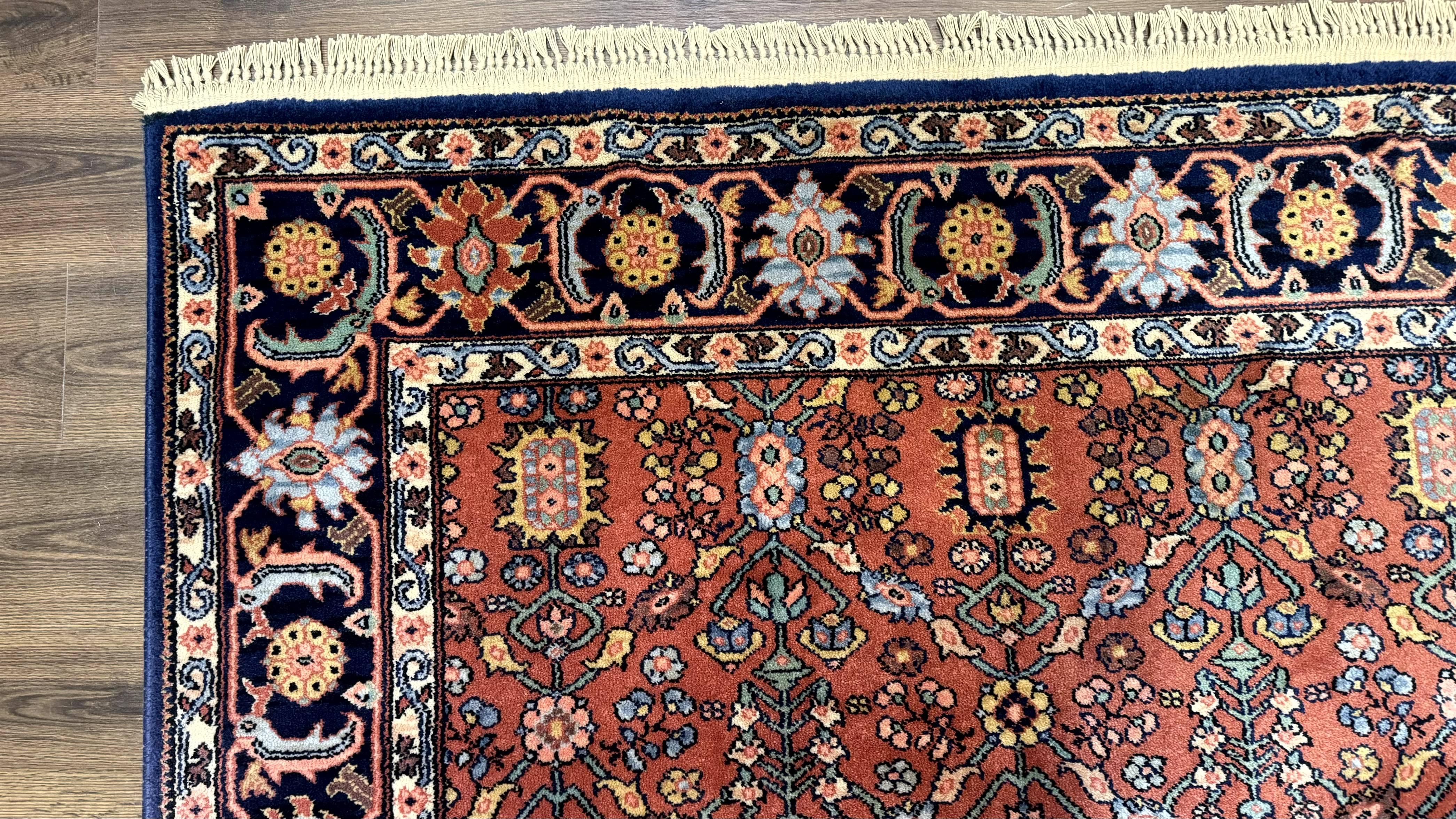 5.9 x 9 Karastan Serapi Rug #729, Wool Karastan Carpet, Original 700 Series, Red and Dark Blue, Discontinued, 6x9 Vintage Karastan, Rare - Jewel Rugs