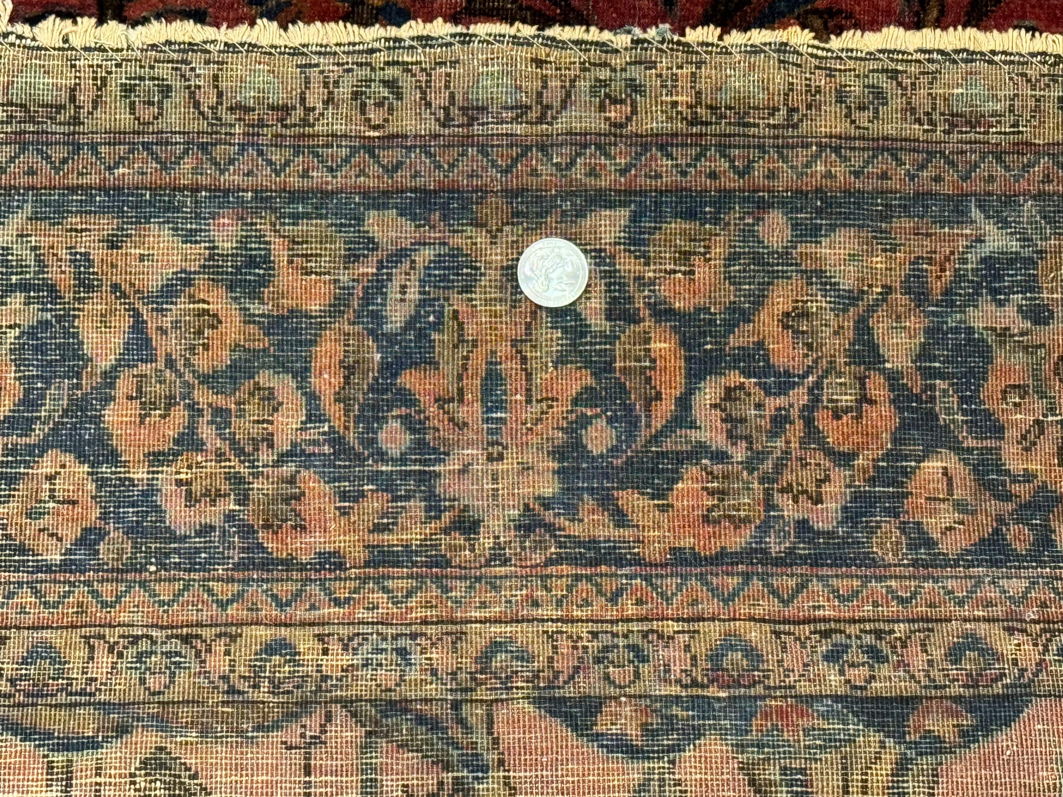 Antique Persian Tree of Life Rug 3x5, Manchester Wool, Bird Pictorials, Fine 240 KPSI, Red Navy Blue - Jewel Rugs