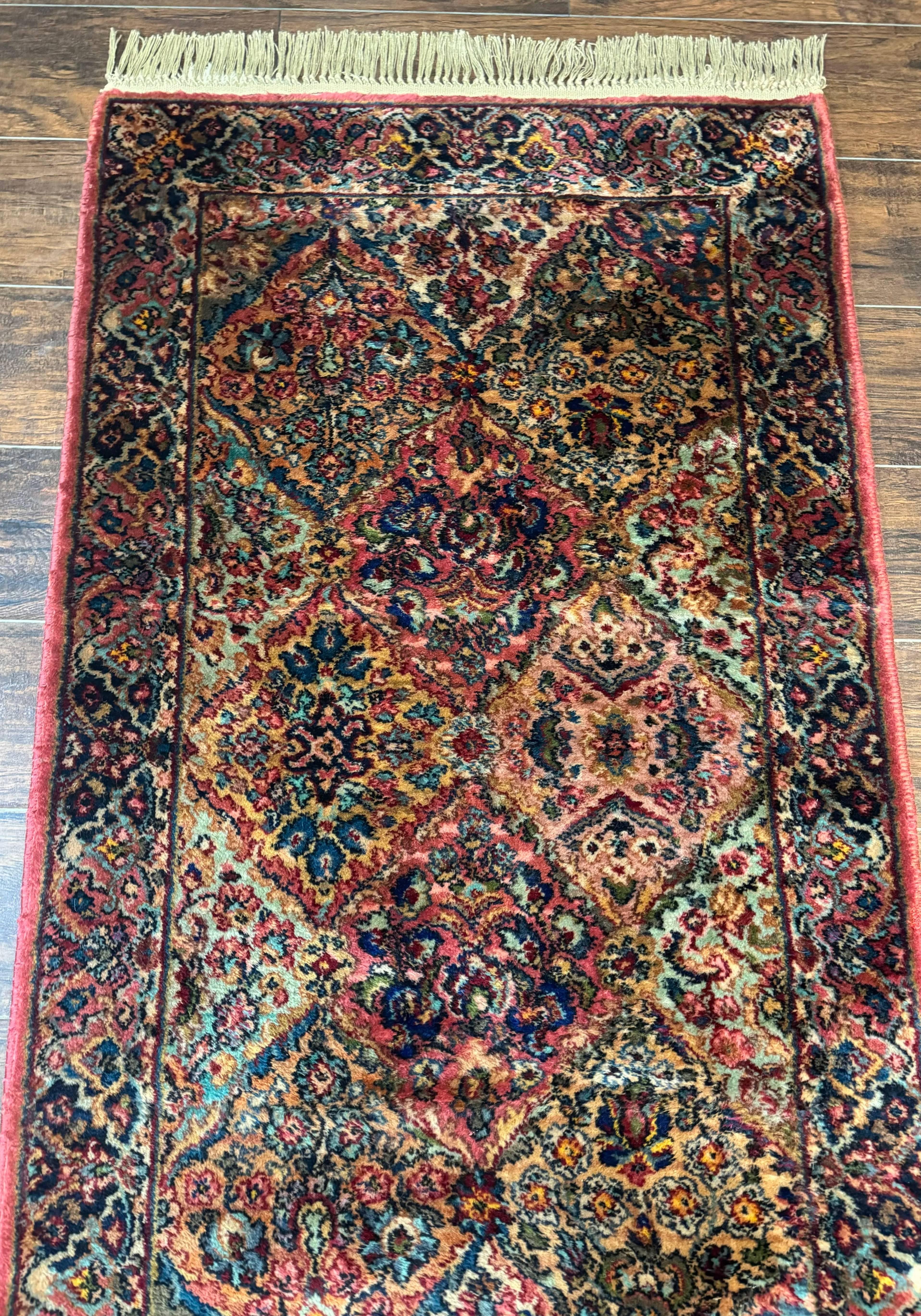 Karastan Runner Rug 3x16, Multicolor Panel Kirman #717, Rare Hard to Find Discontinued Wool Pile Karastan, 700 Series Karastan Runner 3 x 16 - Jewel Rugs