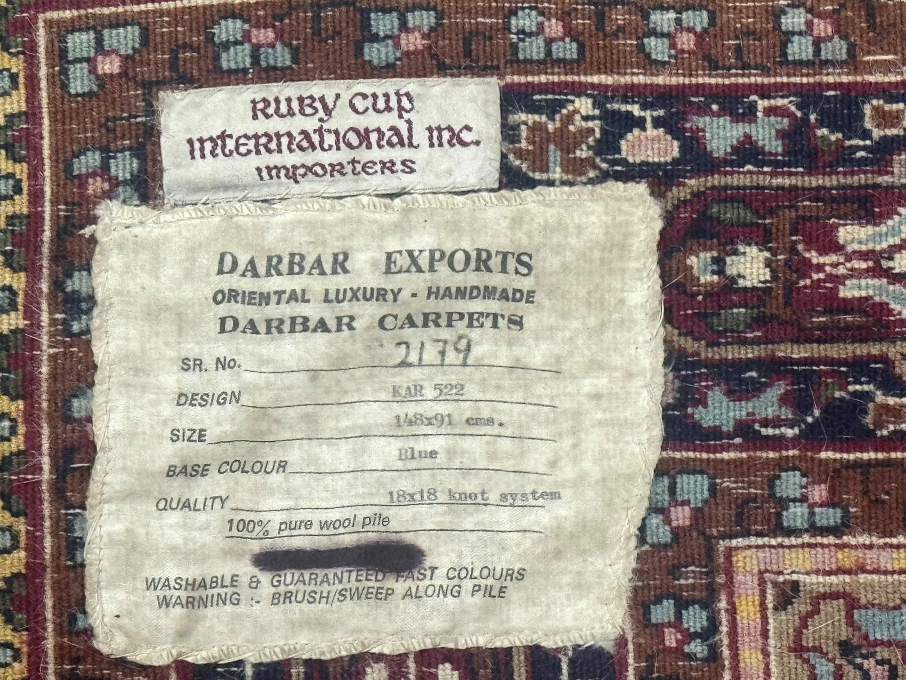 Indo Kashmiri Rug 3x5, Navy Blue, Very Fine 400 KPSI, Pair B - Jewel Rugs