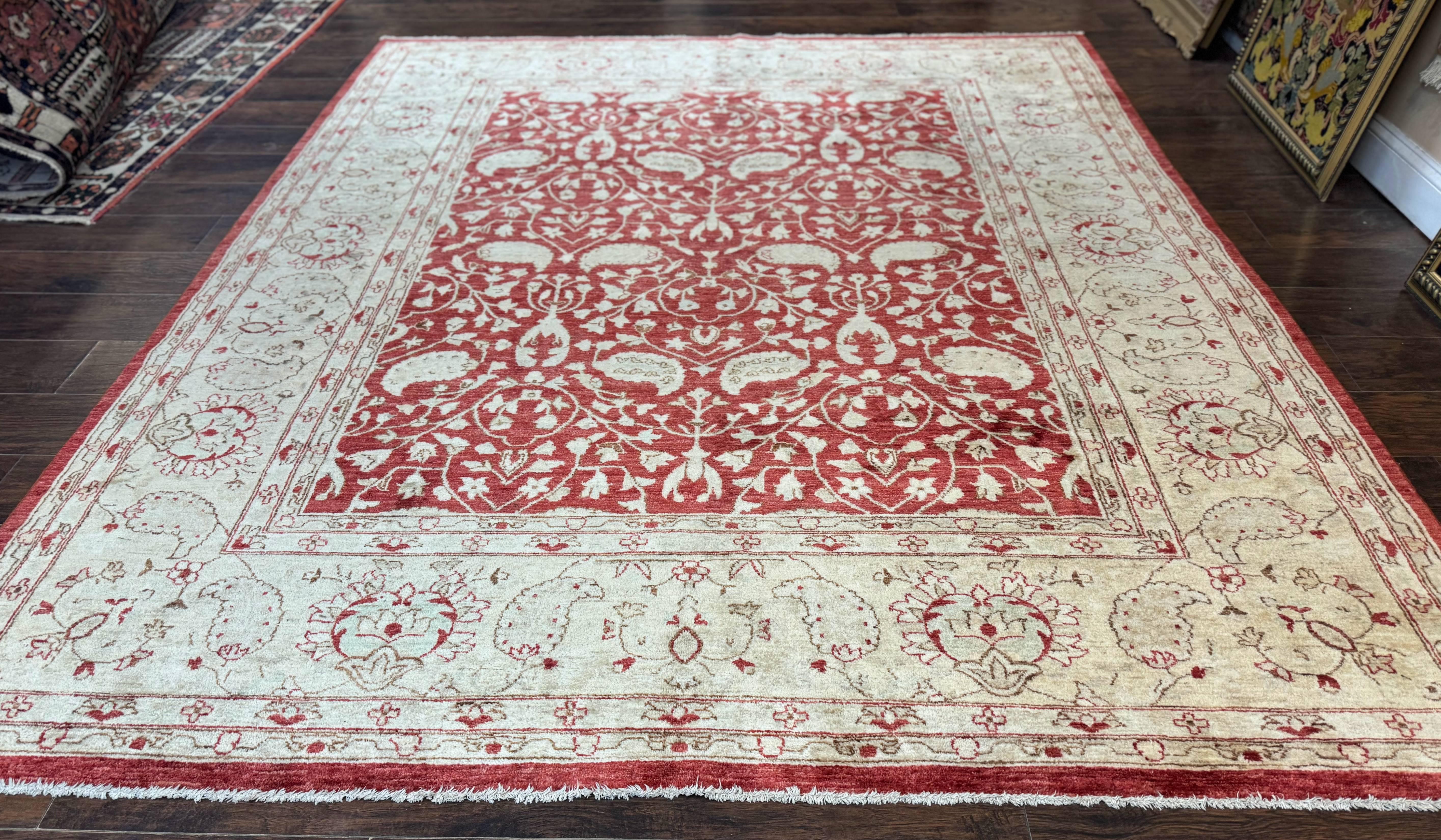 Pakistani Chobi Rug 8x10, Red, Handmade - Jewel Rugs