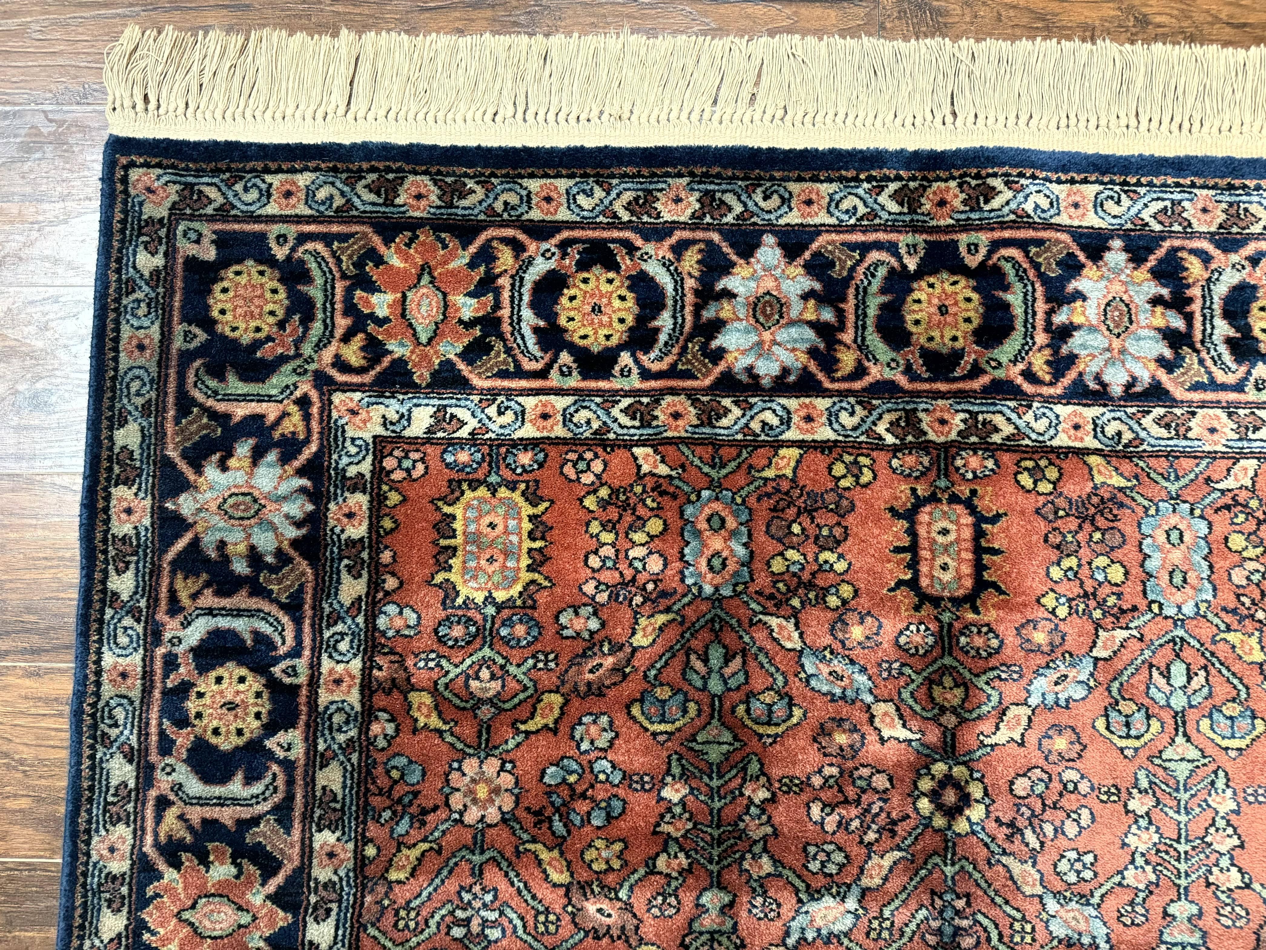 5.9 x 9 Karastan Serapi Rug #729, Wool Karastan Carpet, Original 700 Series, Red and Dark Blue, Discontinued, 6x9 Vintage Karastan, Rare - Jewel Rugs