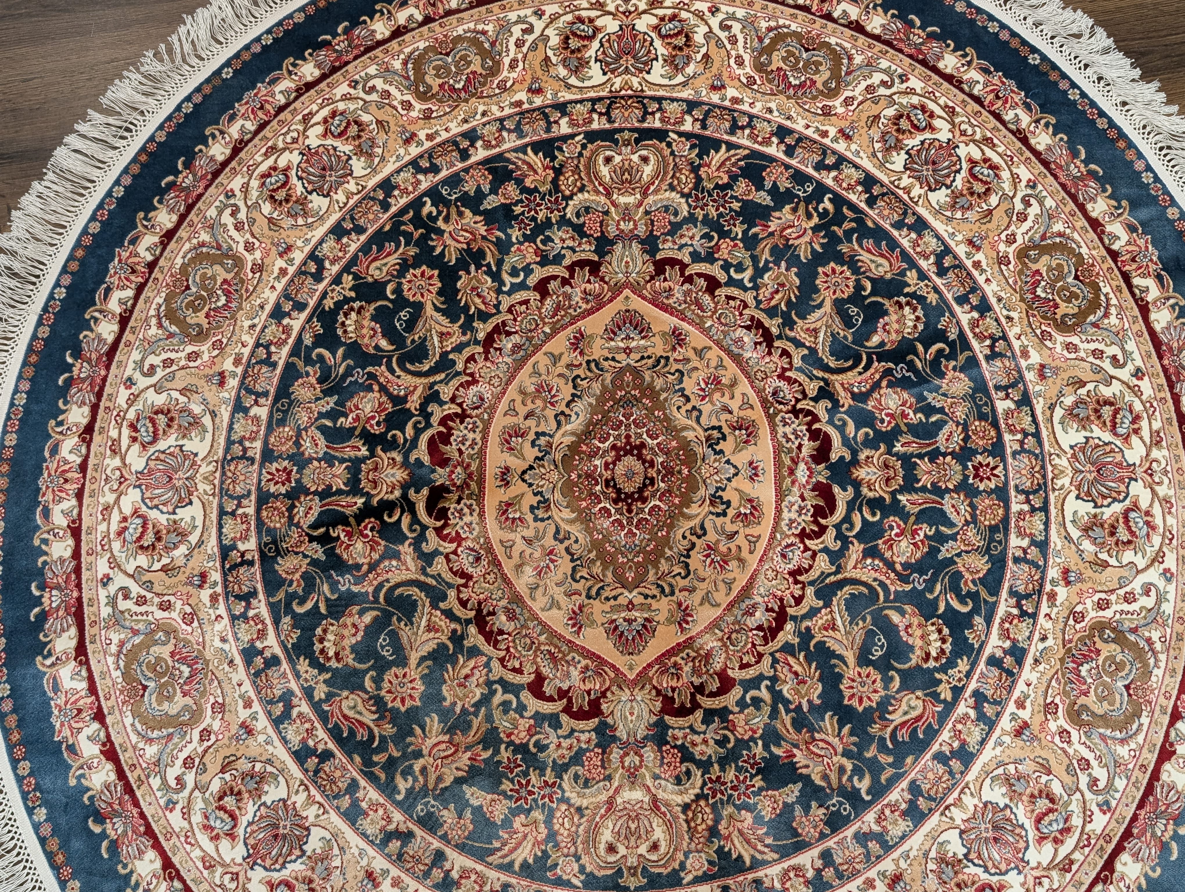 Round Silk Rug 5x5, Silk Oriental Carpet, New, Turkish Silk Rug, Bamboo Silk - Jewel Rugs