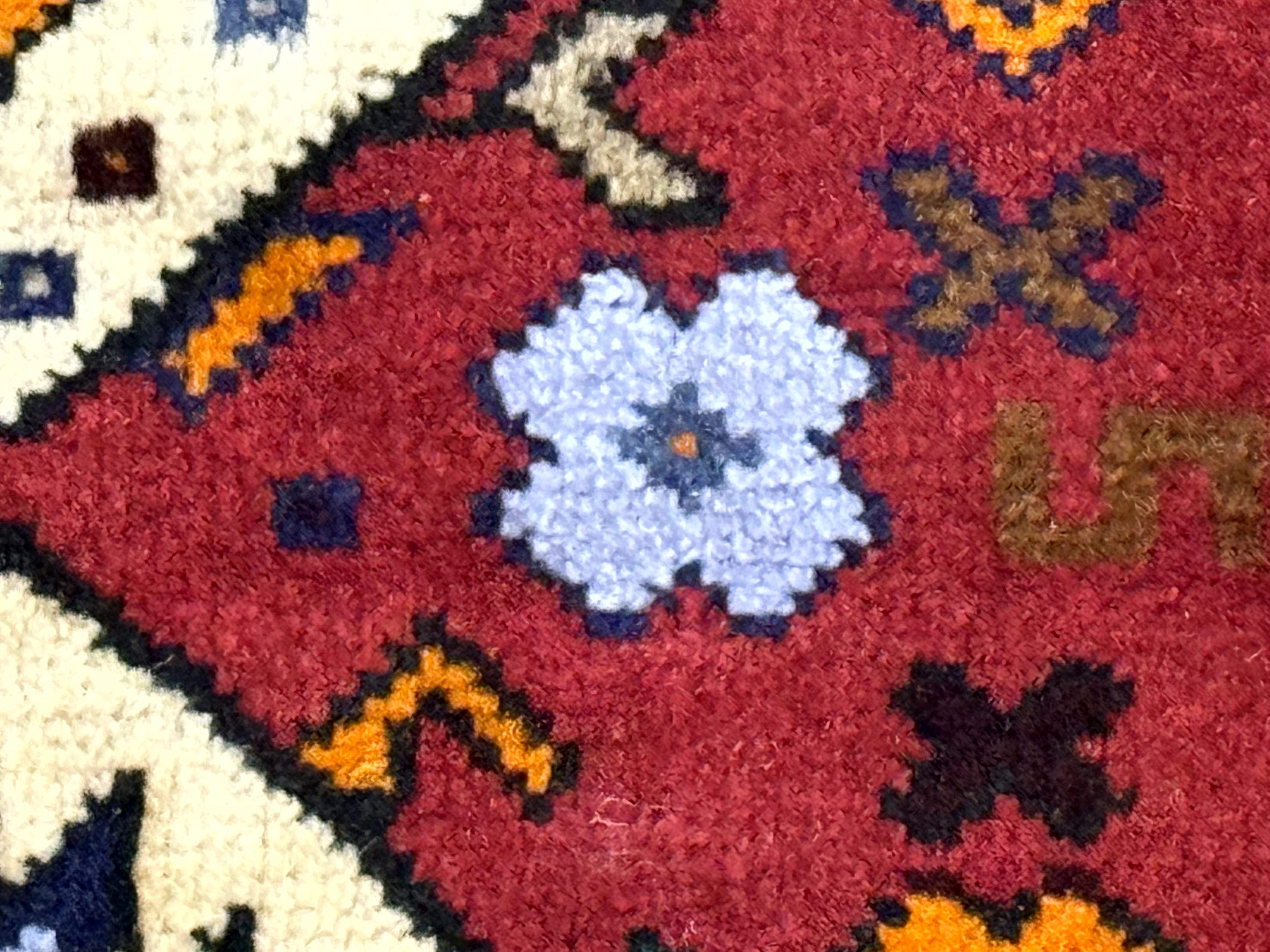 Small Persian Tribal Rug, Red and Ivory, Baluch Rug - Jewel Rugs